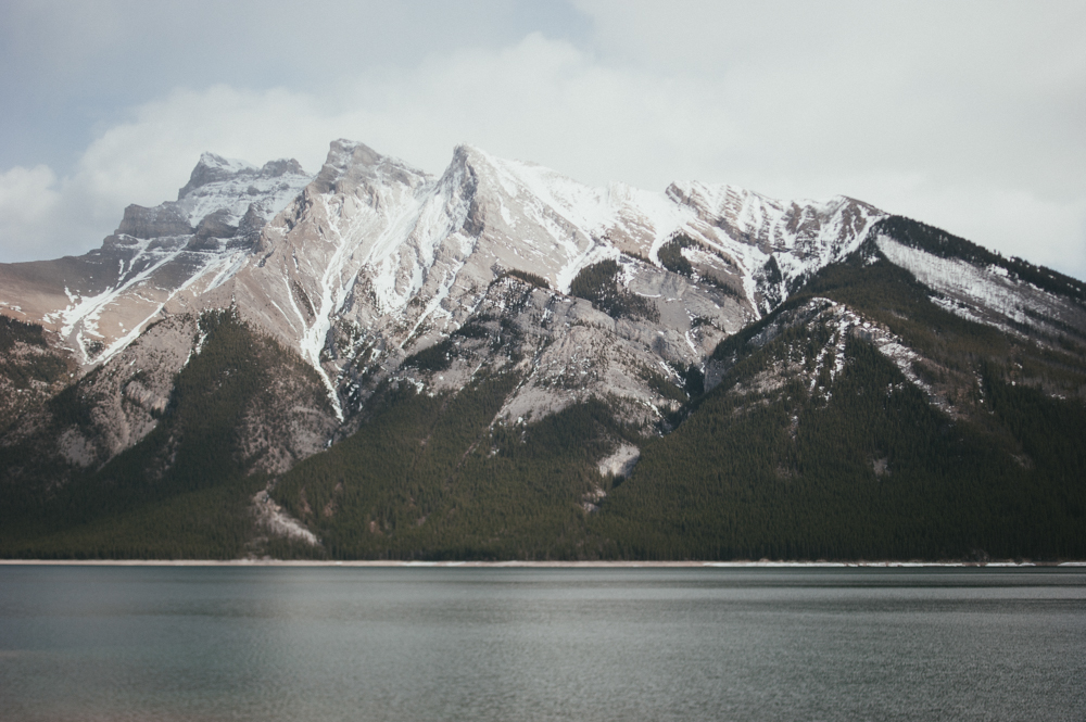 Mountain view of Lake Minnewanka, Banff