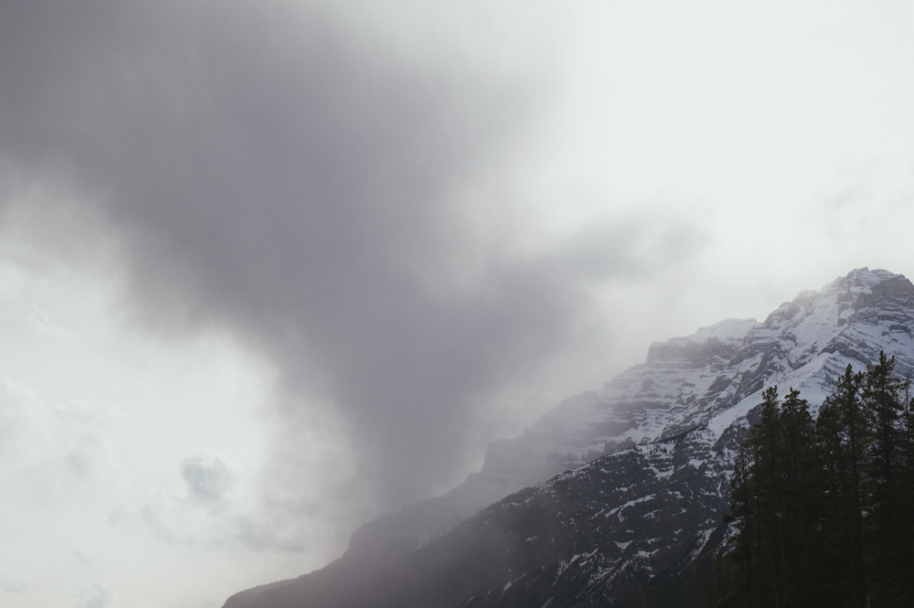 Cloudy mountain top