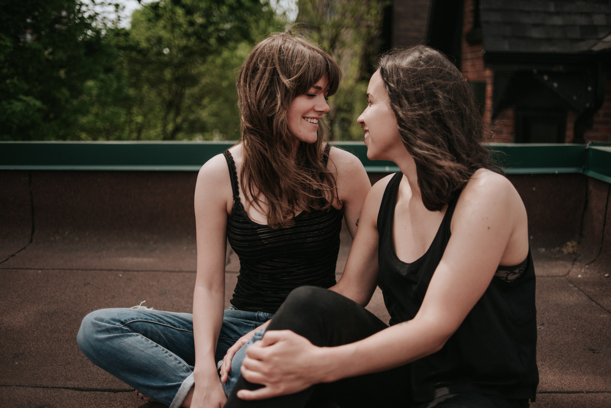 An intimate rooftop femme engagement shoot by Daring Wanderer // www.daringwanderer.com