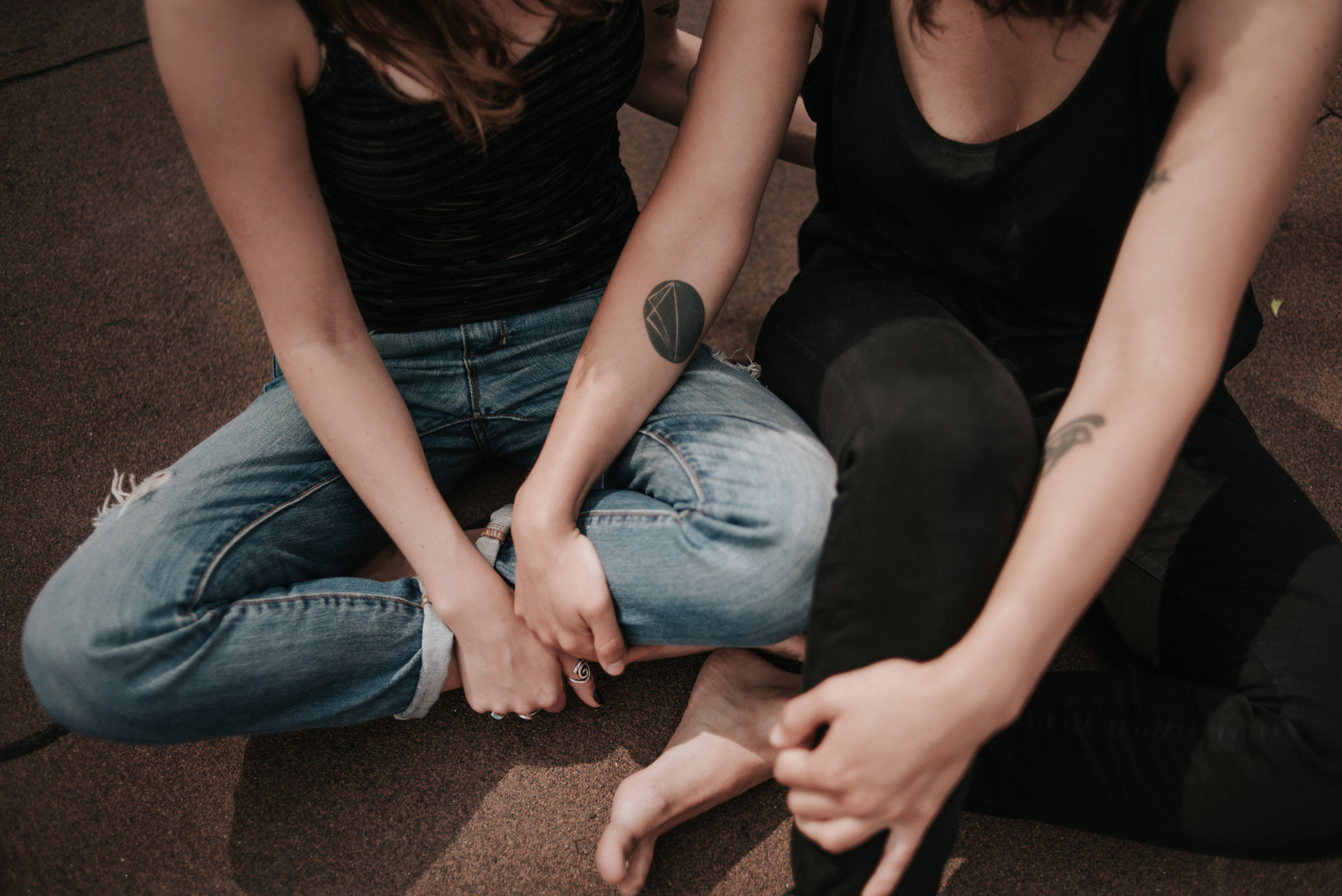 An intimate rooftop femme engagement shoot by Daring Wanderer // www.daringwanderer.com