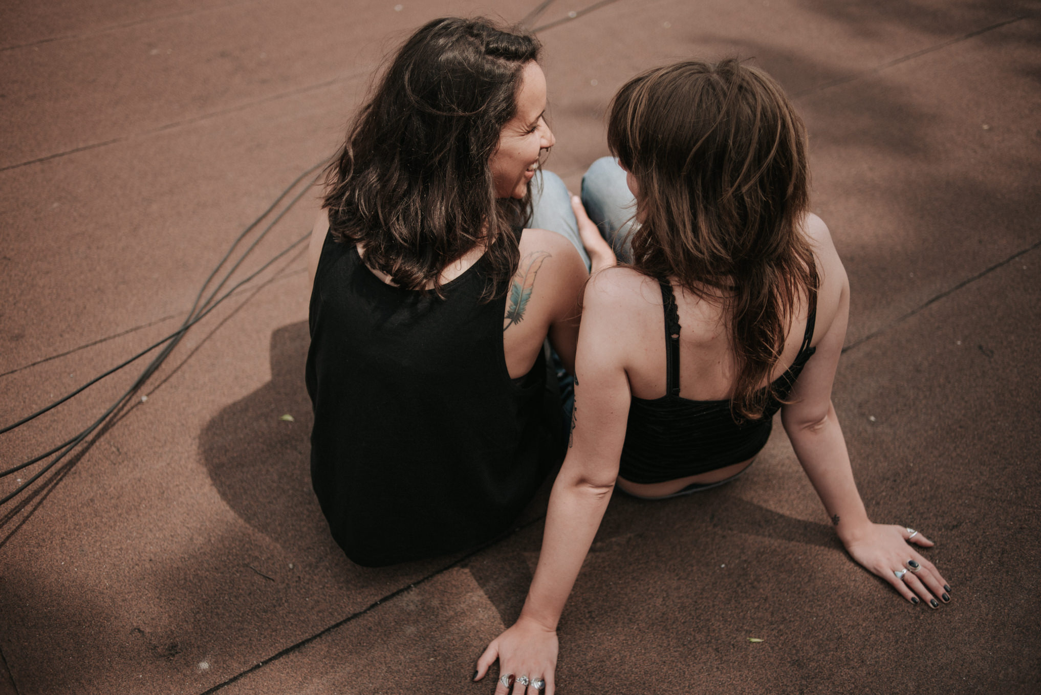 An intimate rooftop femme engagement shoot by Daring Wanderer // www.daringwanderer.com