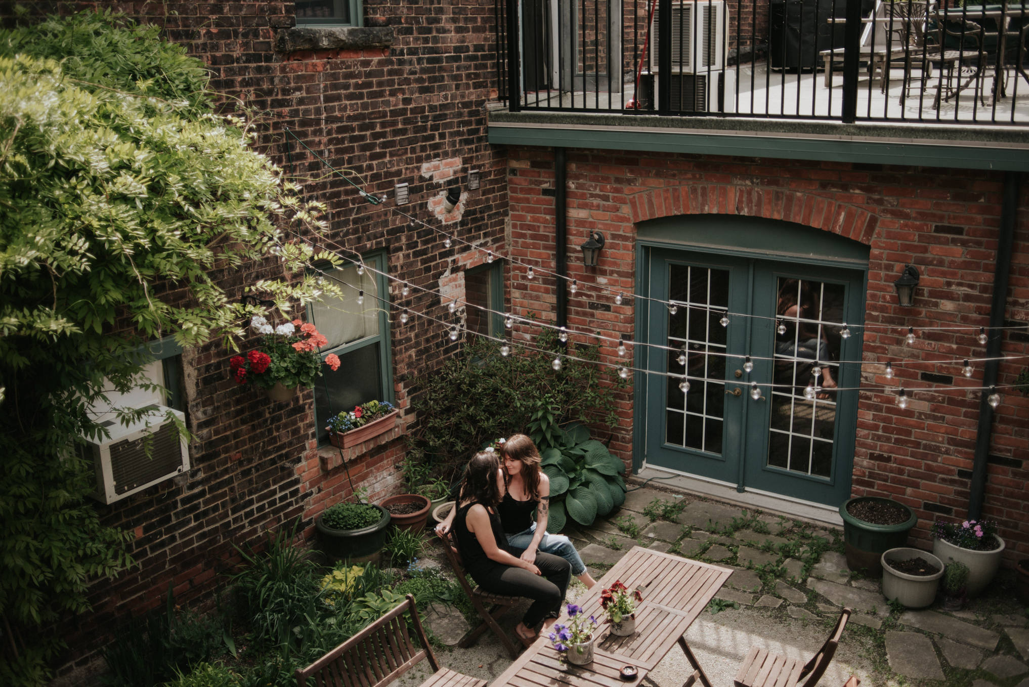 An intimate rooftop femme engagement shoot by Daring Wanderer // www.daringwanderer.com