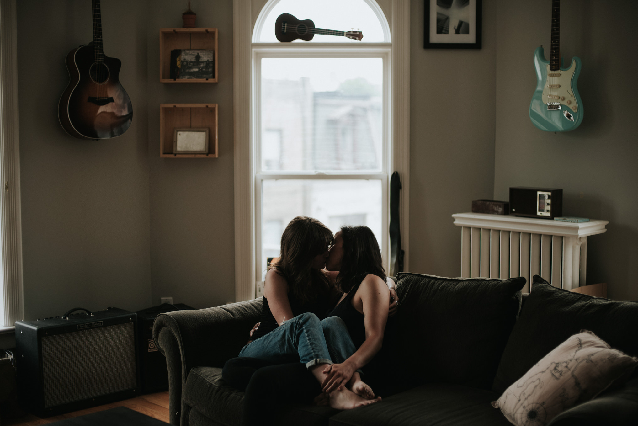 An intimate rooftop femme engagement shoot by Daring Wanderer // www.daringwanderer.com