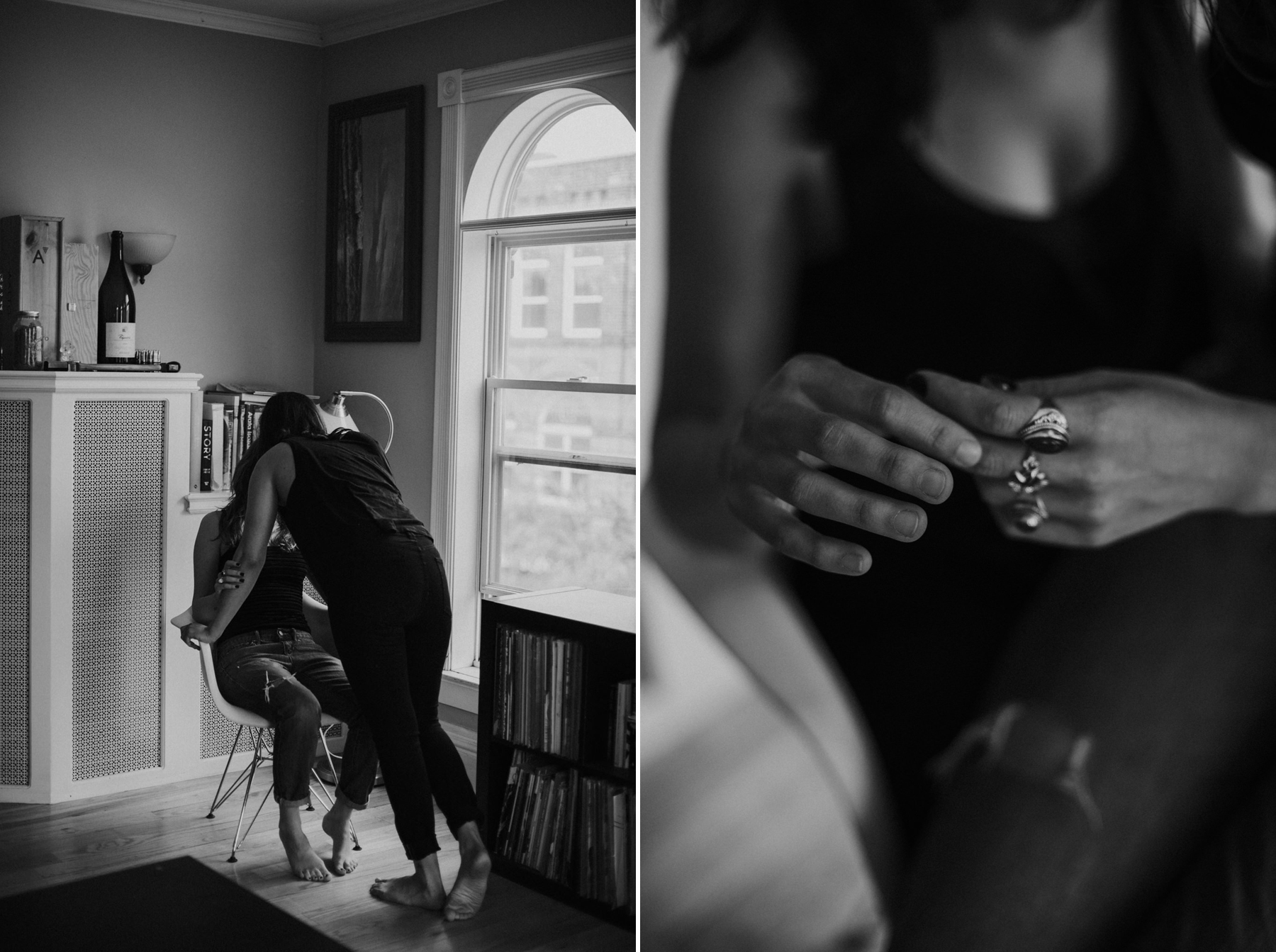 An intimate rooftop femme engagement shoot by Daring Wanderer // www.daringwanderer.com