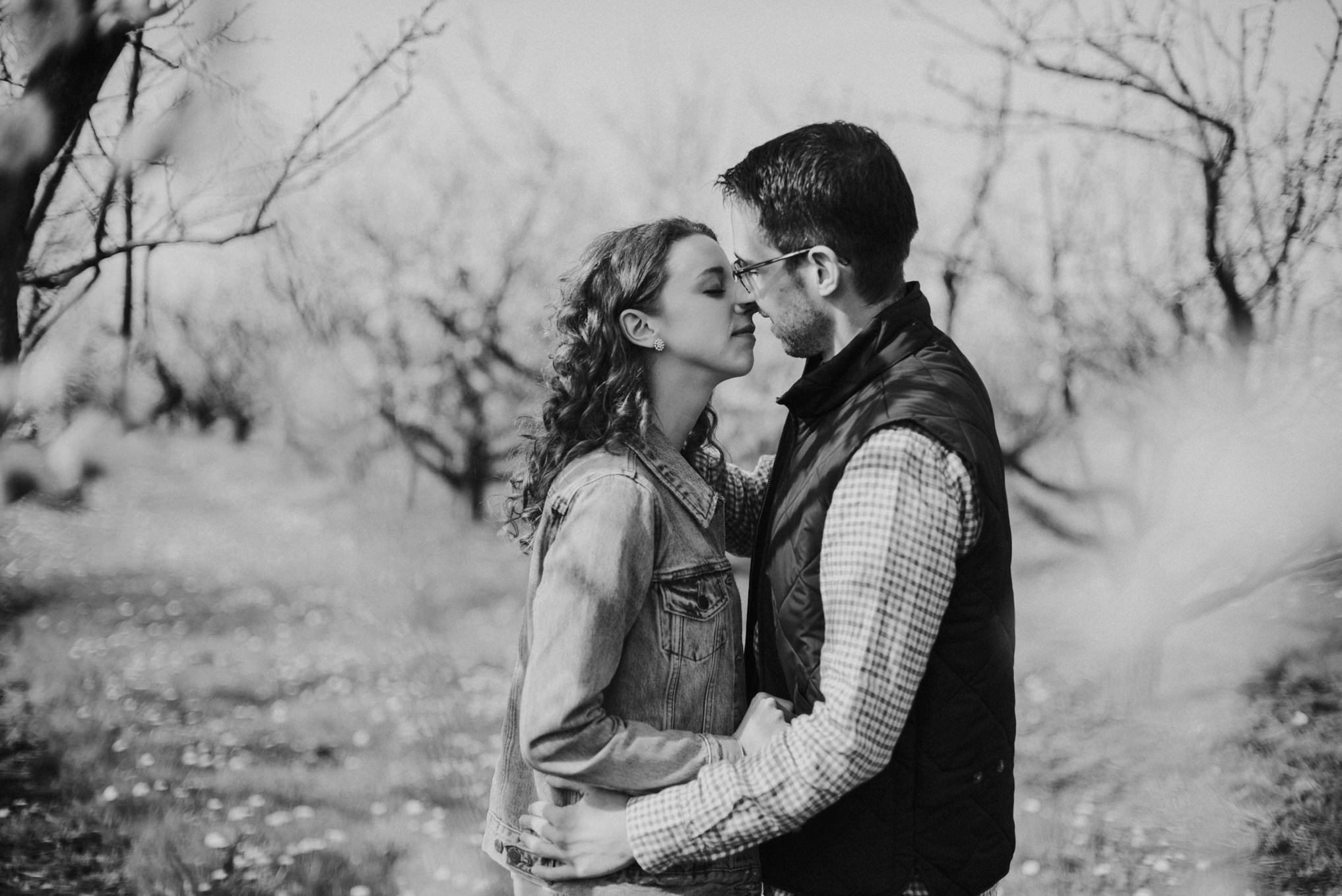 Spring bloom orchard engagement shoot by Daring Wanderer // www.daringwanderer.com