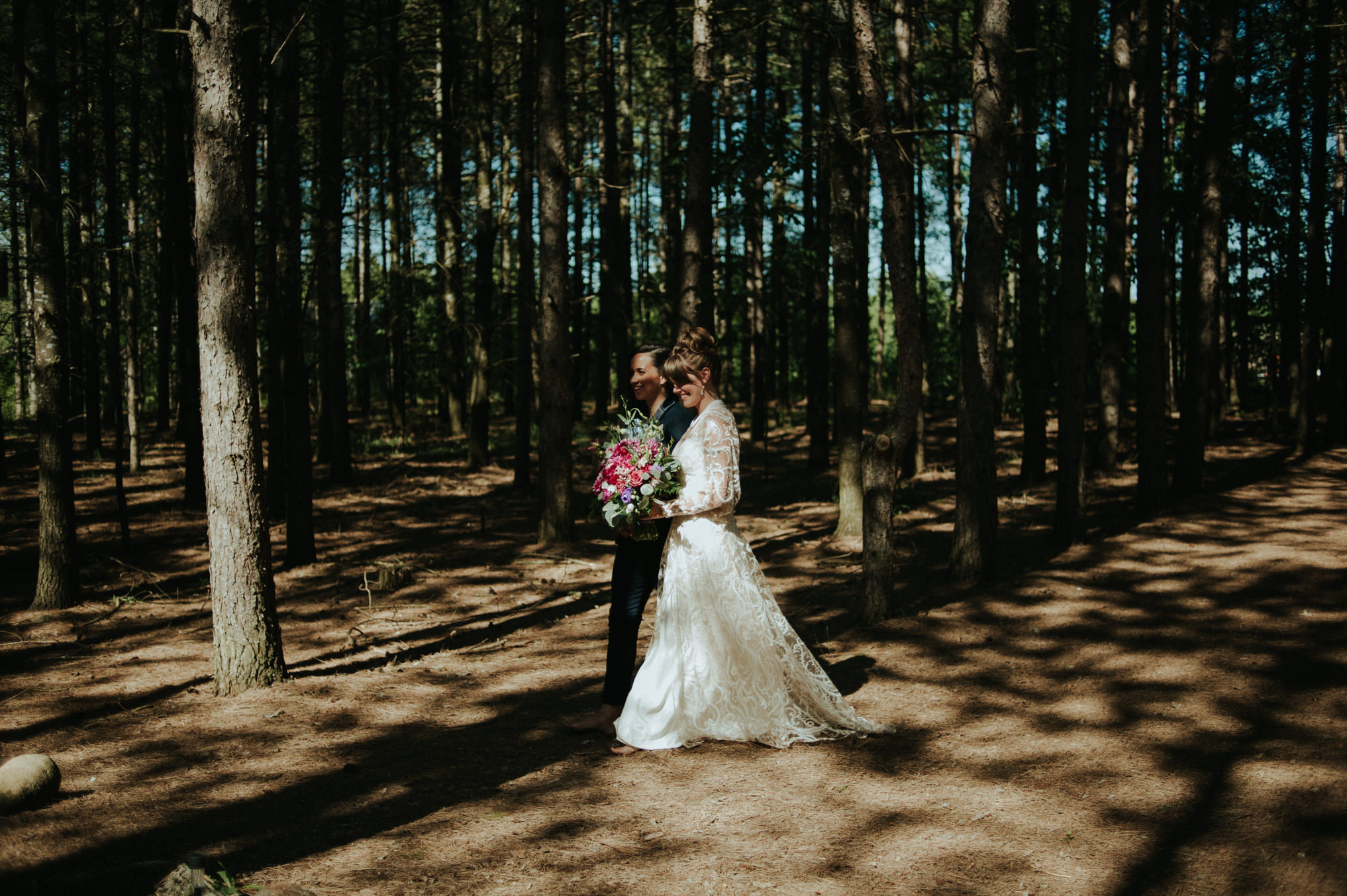 A dreamy femme babe same sex forest wedding at Riverstone Retreat // Daring Wanderer: www.daringwanderer.com