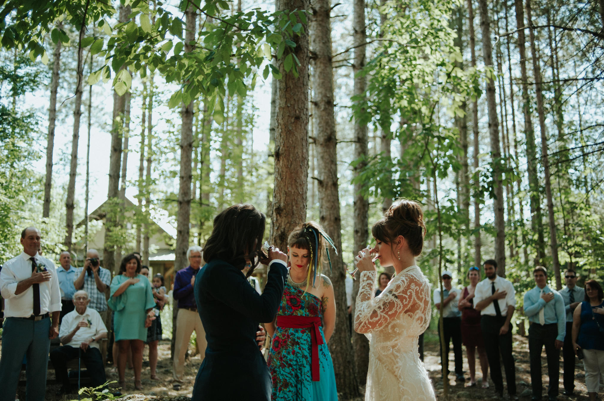 A dreamy femme babe same sex forest wedding at Riverstone Retreat // Daring Wanderer: www.daringwanderer.com