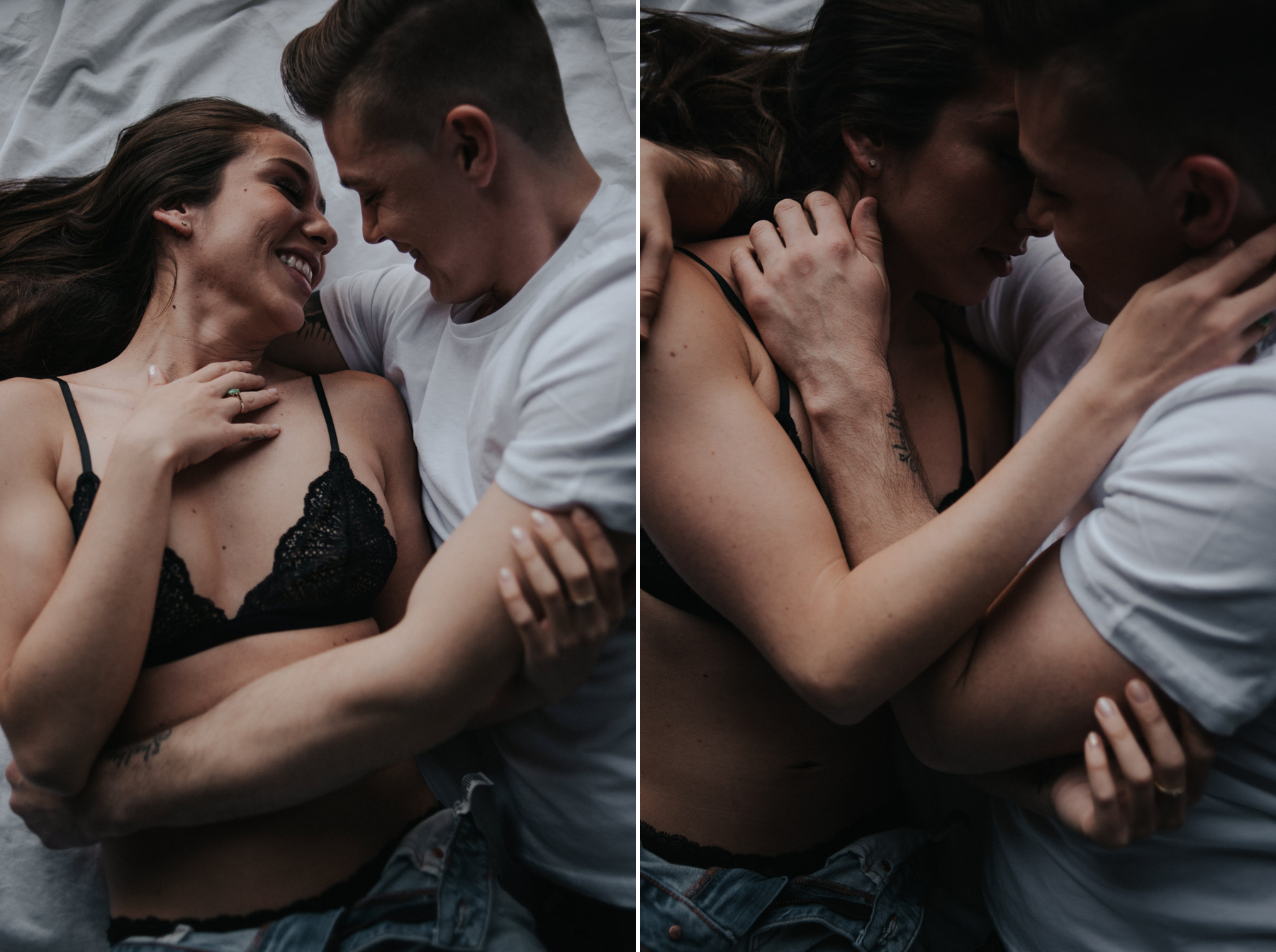 Intimate at-home couple portraits // www.daringwanderer.com