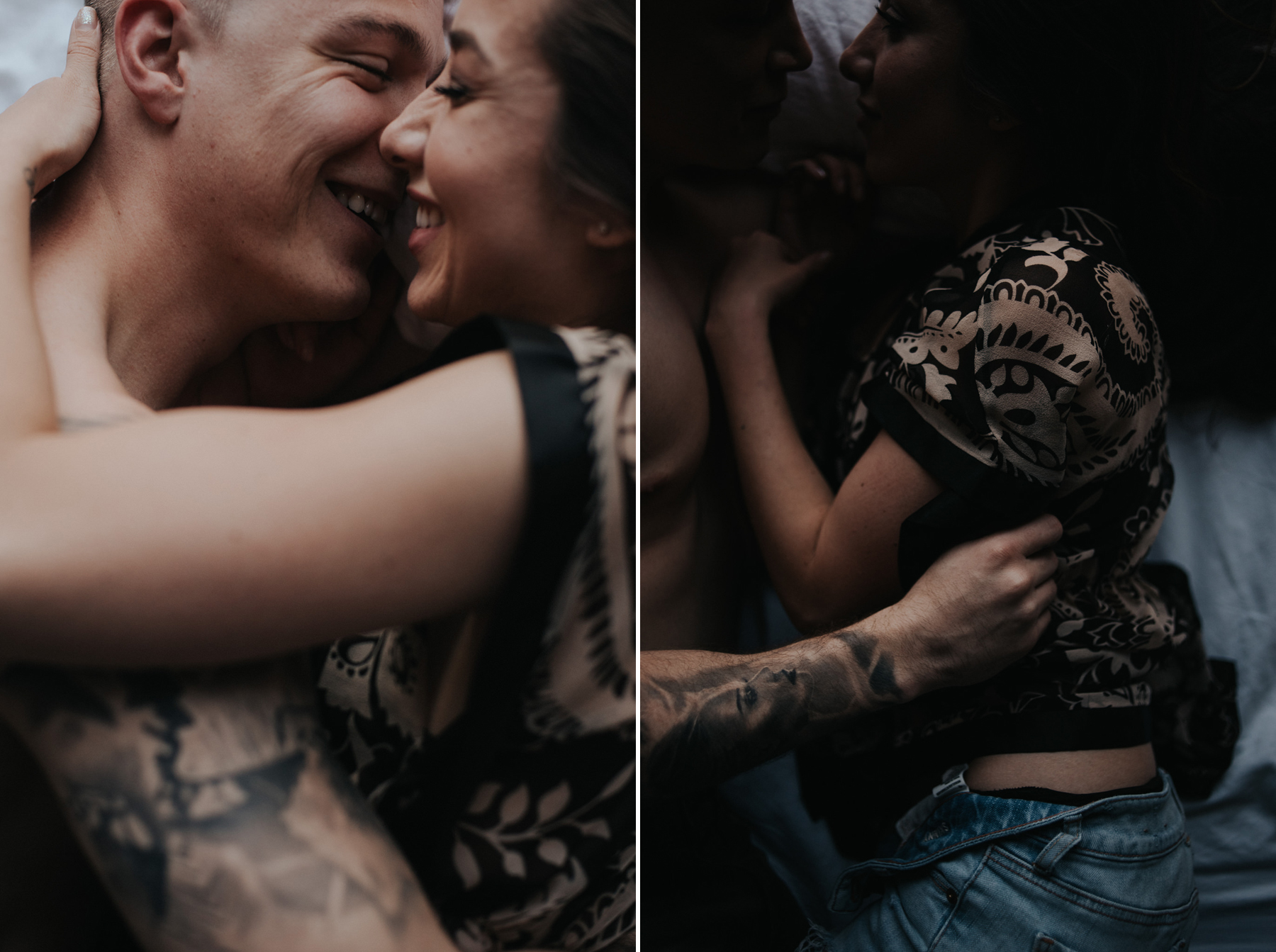 Intimate at-home couple portraits // www.daringwanderer.com