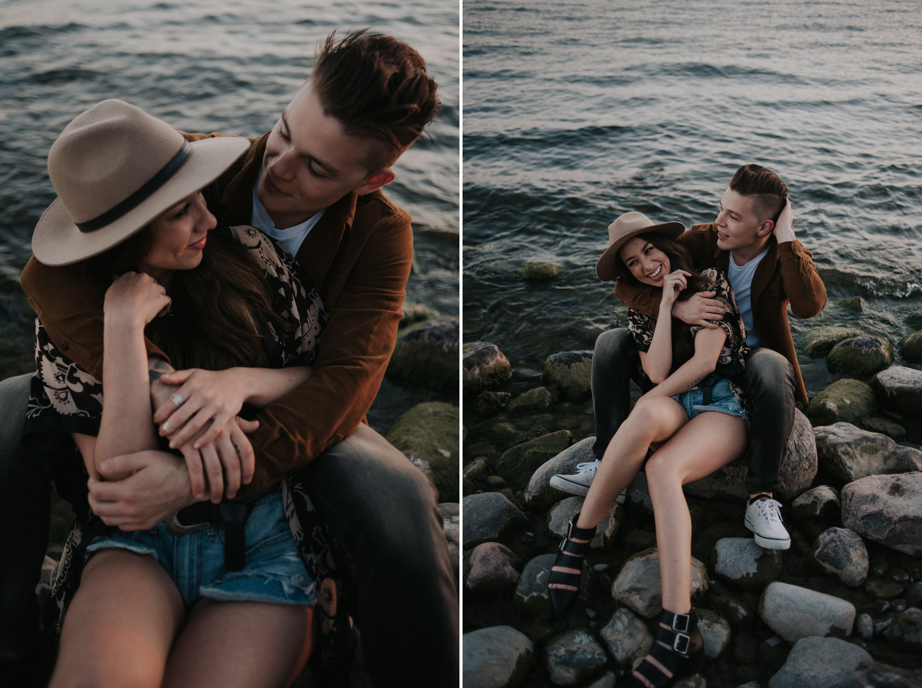 Fun end of summer couple portraits at sunset // www.daringwanderer.com