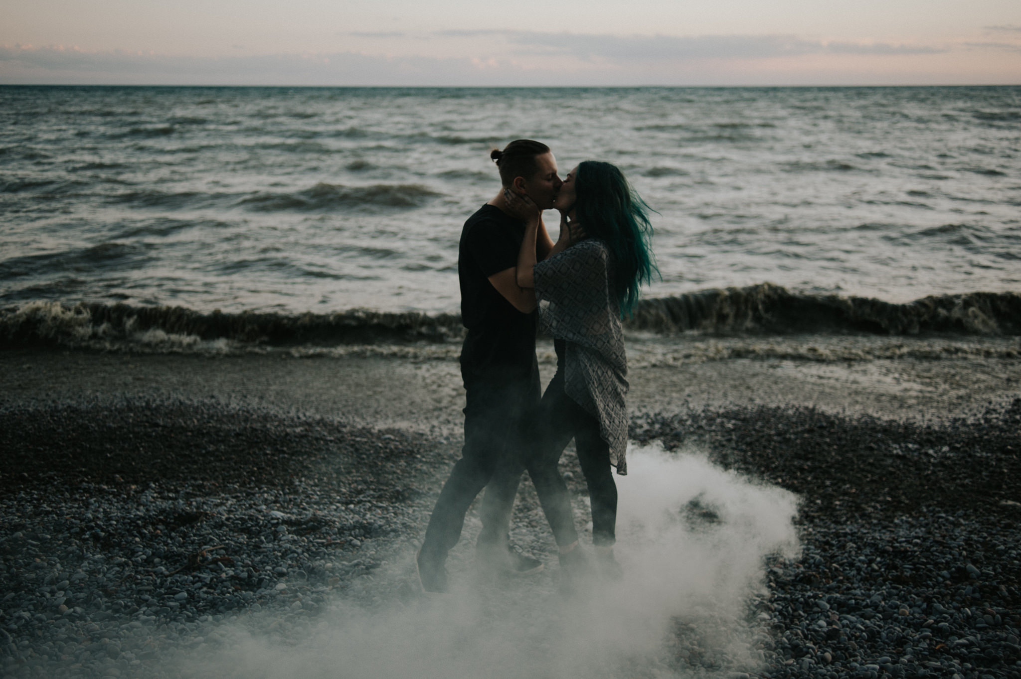 Smoke Bomb Portraits at dusk // Toronto wedding photographer Daring Wanderer 