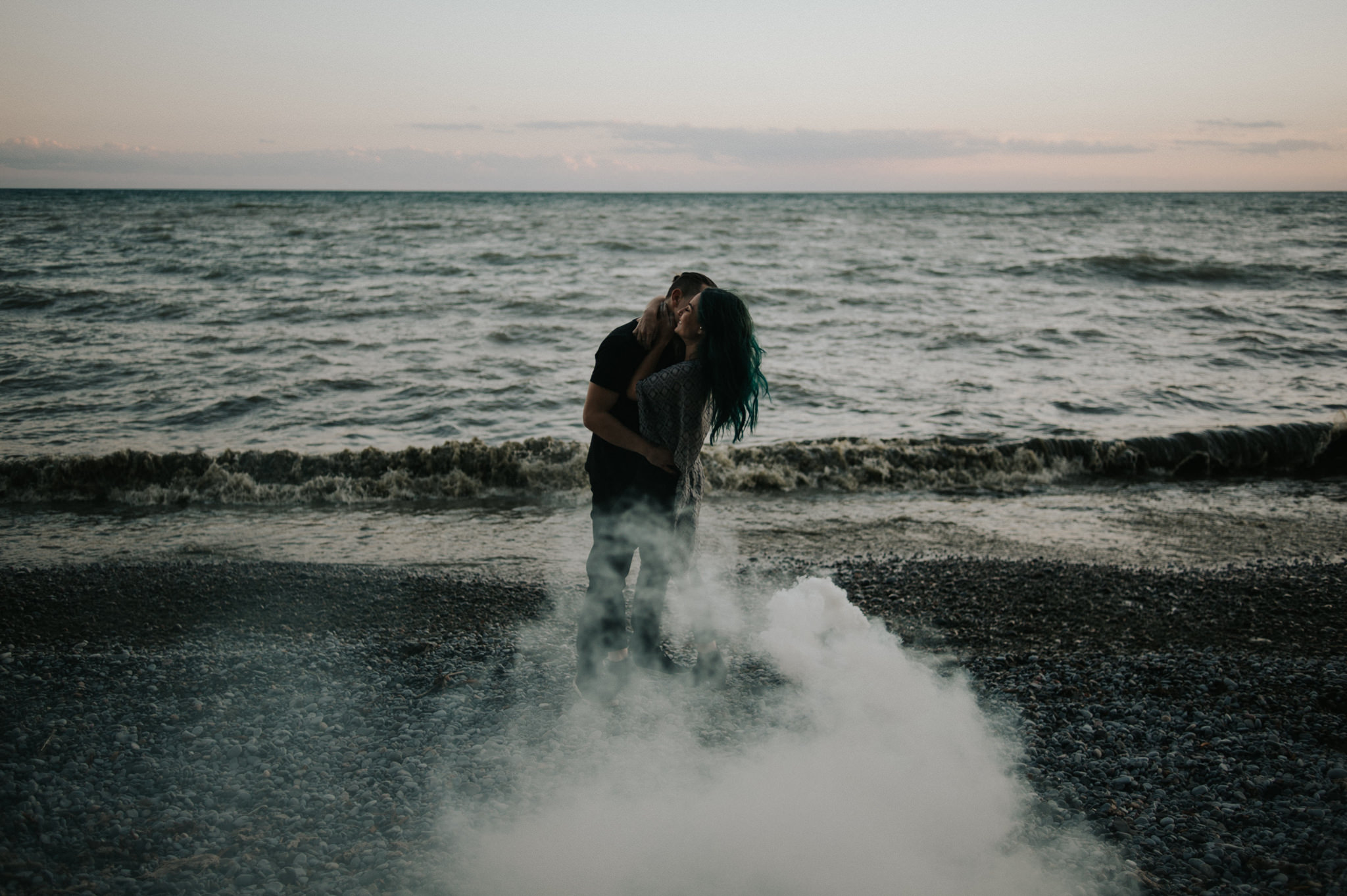 Smoke Bomb Portraits at dusk // Toronto wedding photographer Daring Wanderer 