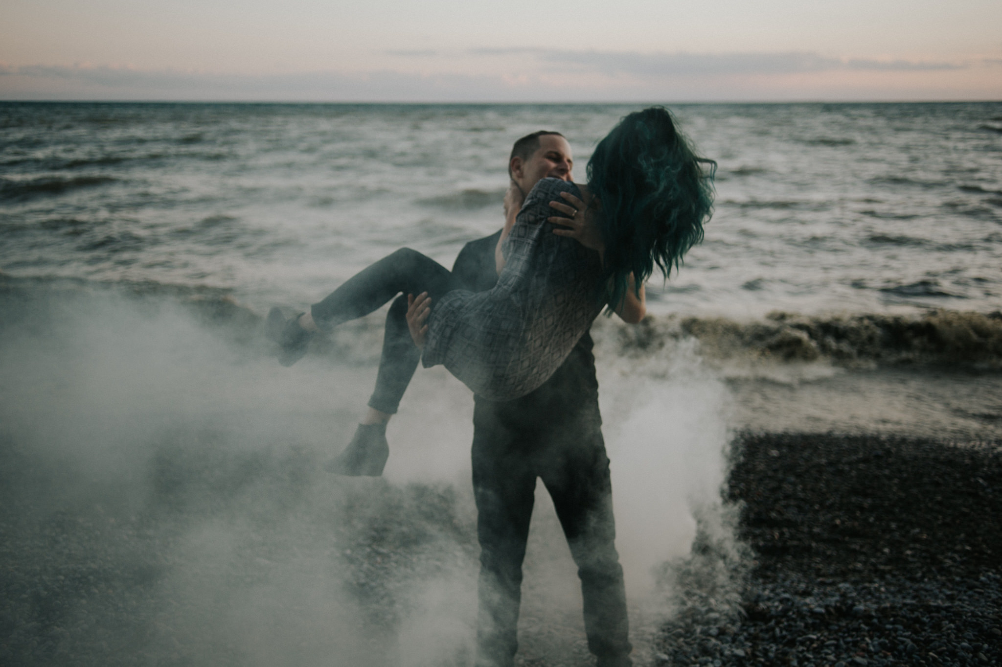 Smoke Bomb Portraits at dusk // Toronto wedding photographer Daring Wanderer 