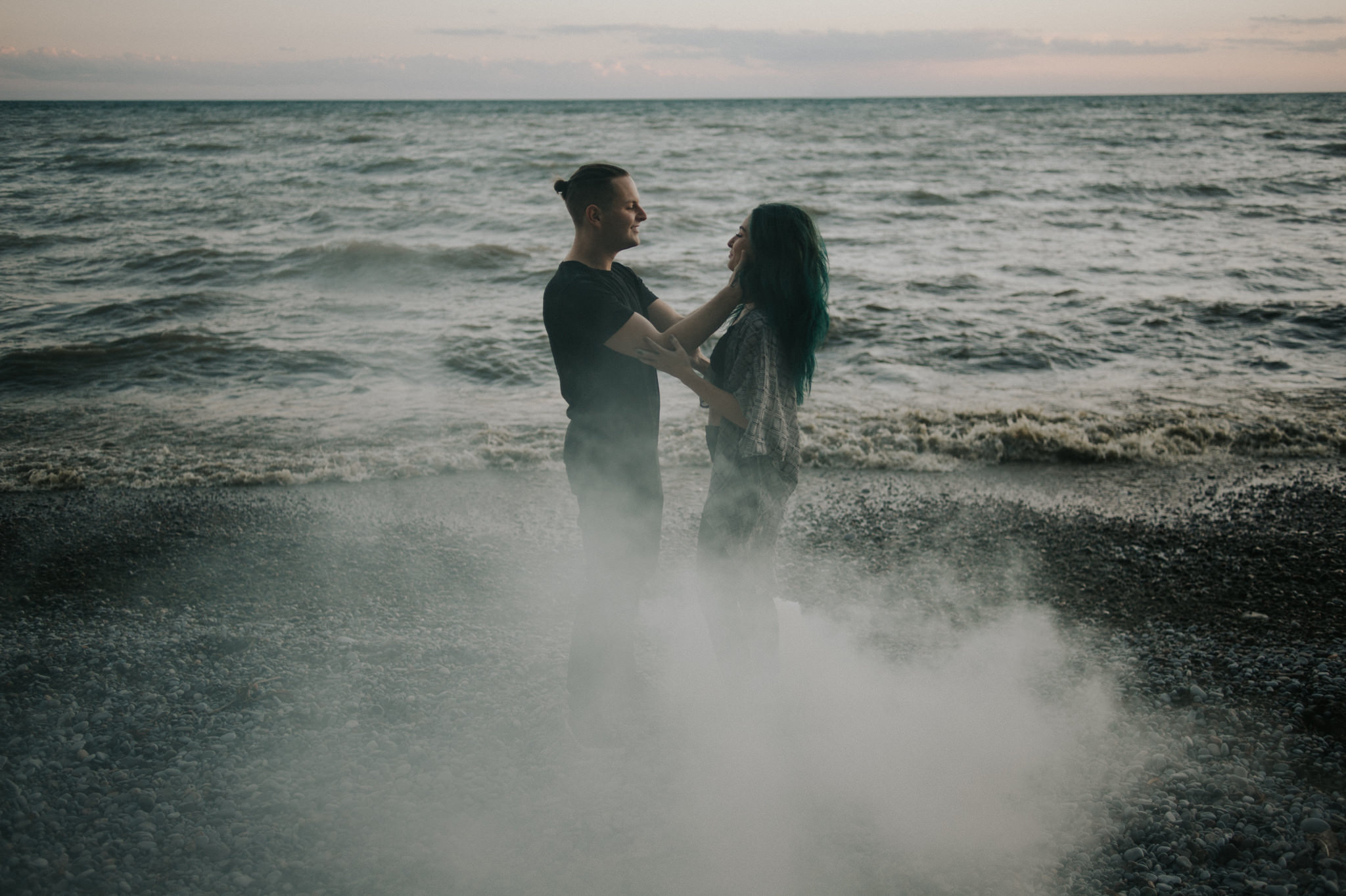 Smoke Bomb Portraits at dusk // Toronto wedding photographer Daring Wanderer 