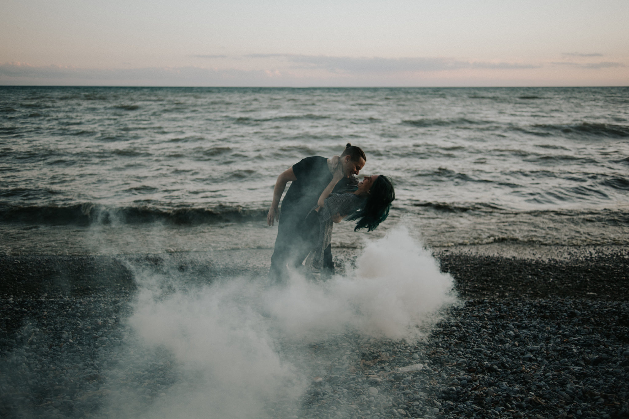 Smoke Bomb Portraits at dusk // Toronto wedding photographer Daring Wanderer 