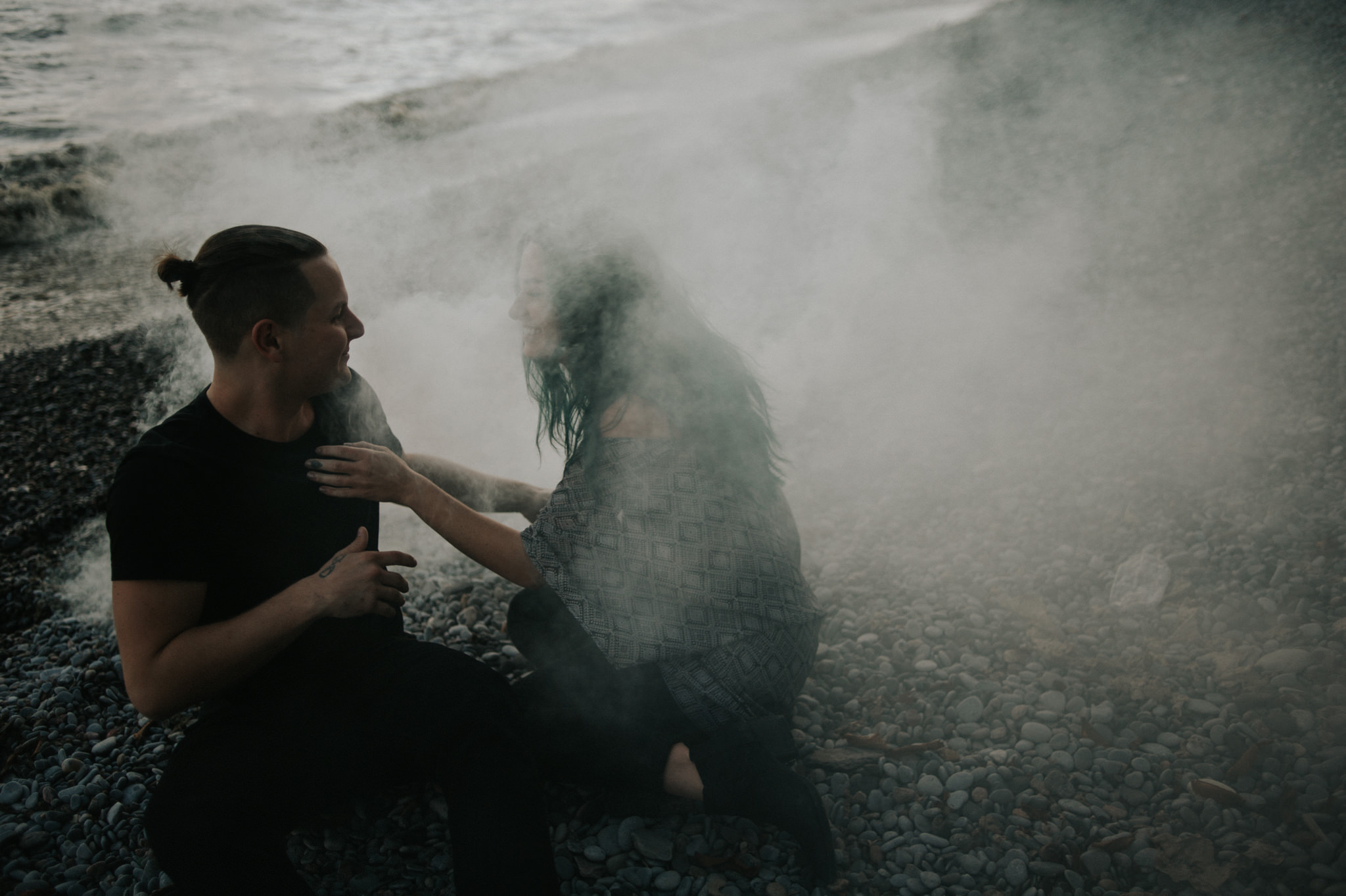 Smoke Bomb Portraits at dusk // Toronto wedding photographer Daring Wanderer 