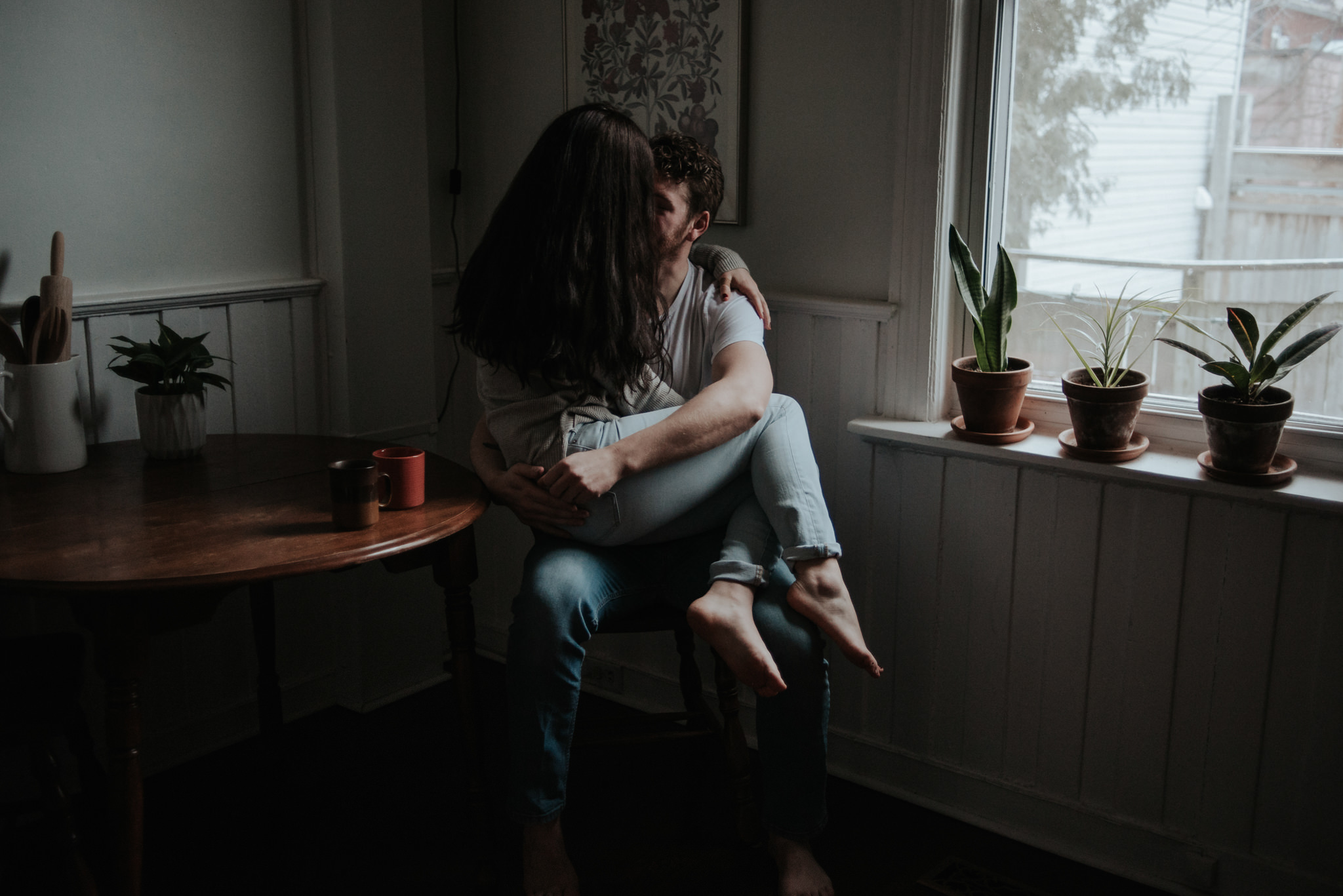 This Intimate In Home Engagement will make you want to cook up some pancakes for breakfast, cozy up by the fire and then hop in the bath tub while he reads to you and washes your hair // Photographed by Toronto Wedding Photographer Daring Wanderer