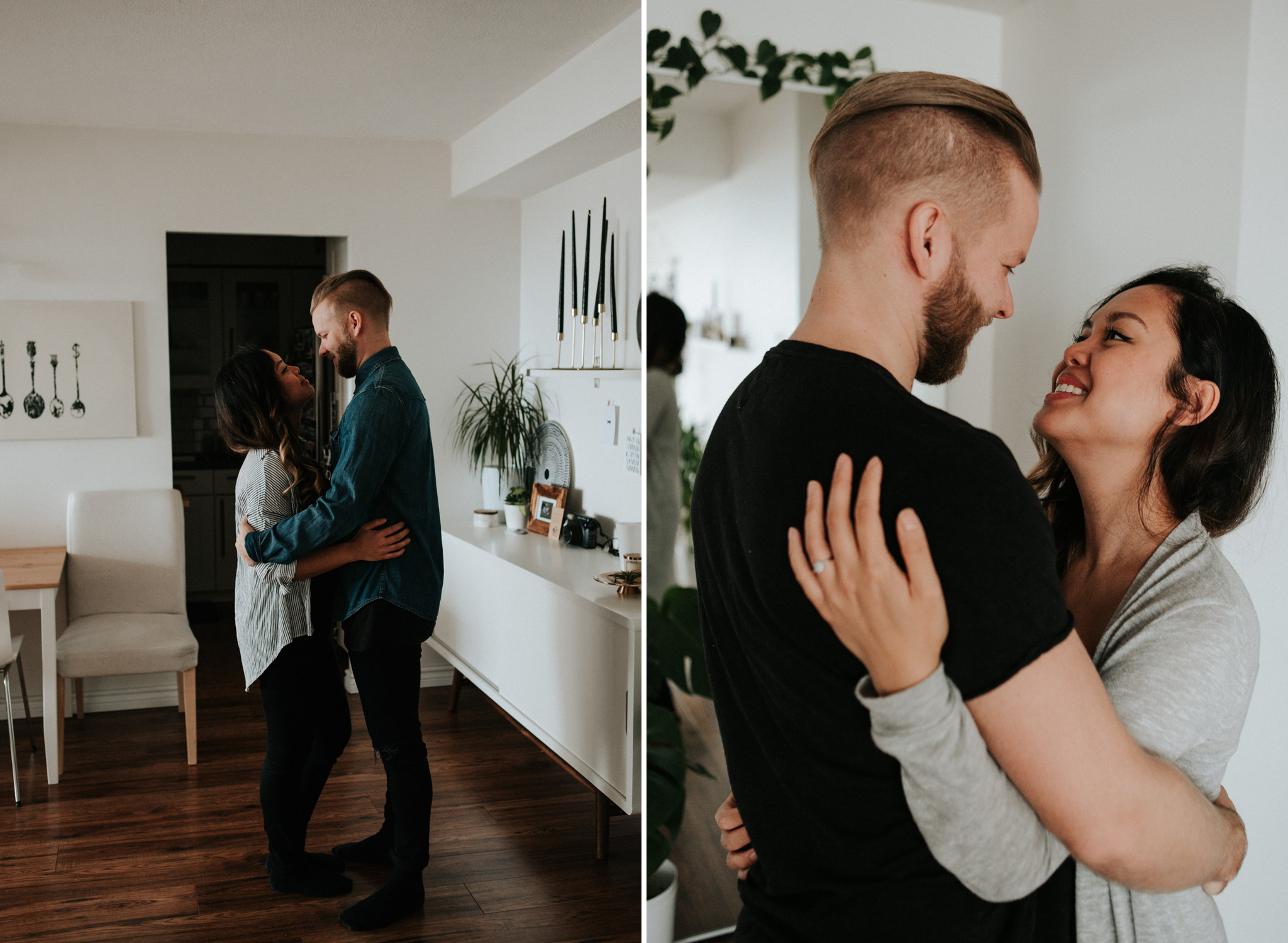 A cozy in home maternity shoot with a gorgeous couple in their beautifully styled Toronto condo // Photographed by Toronto Wedding Photographer Daring Wanderer