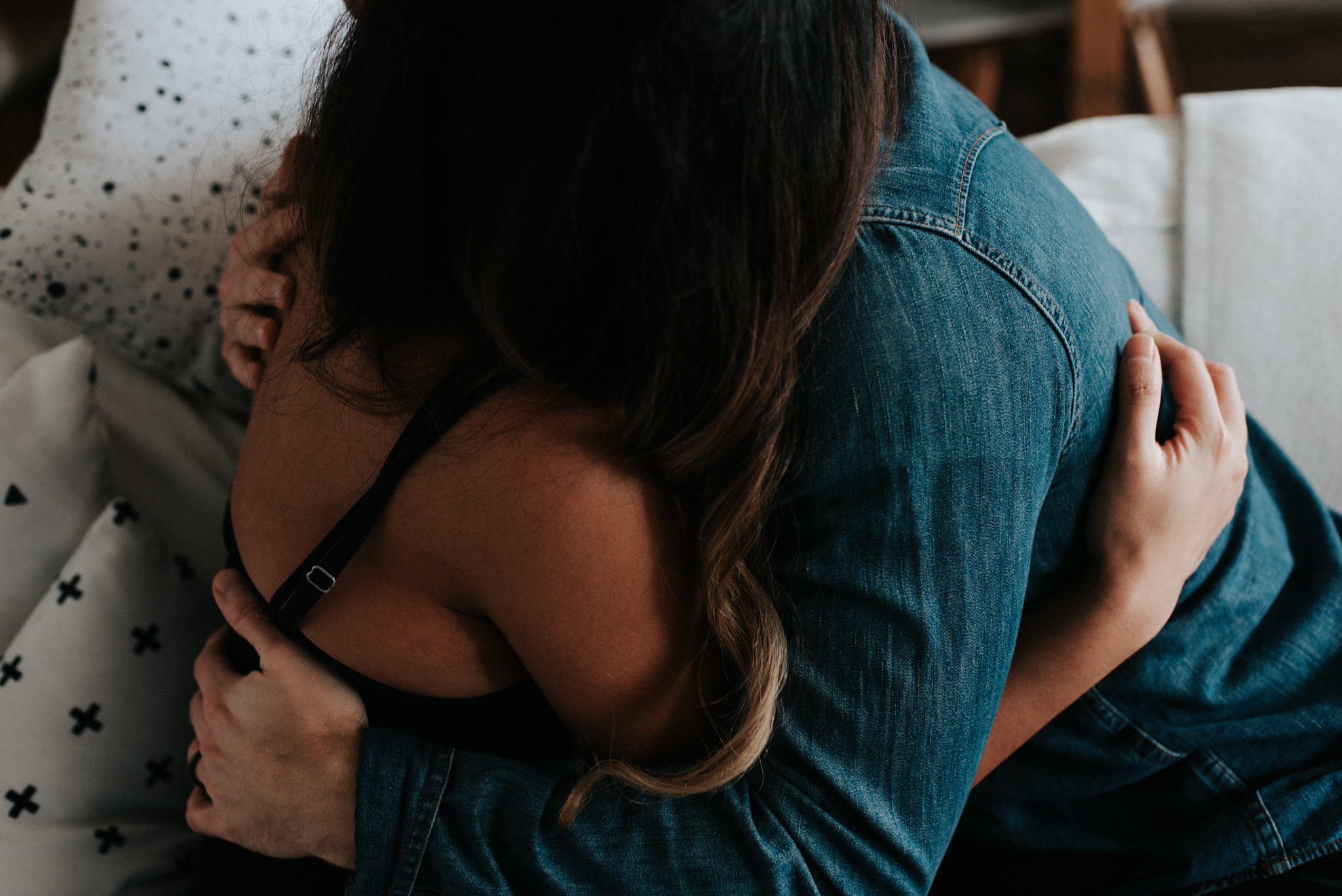 A cozy in home maternity shoot with a gorgeous couple in their beautifully styled Toronto condo // Photographed by Toronto Wedding Photographer Daring Wanderer