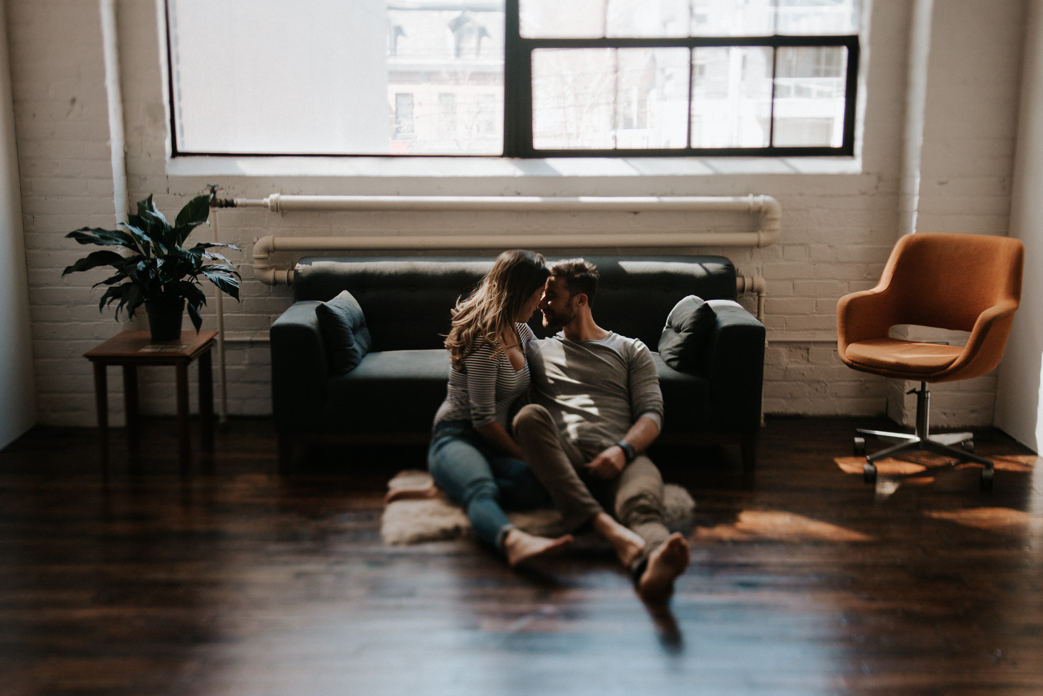 An authentic loft intimate couple shoot in downtown Toronto // Photographed by Toronto Wedding Photographer Daring Wanderer