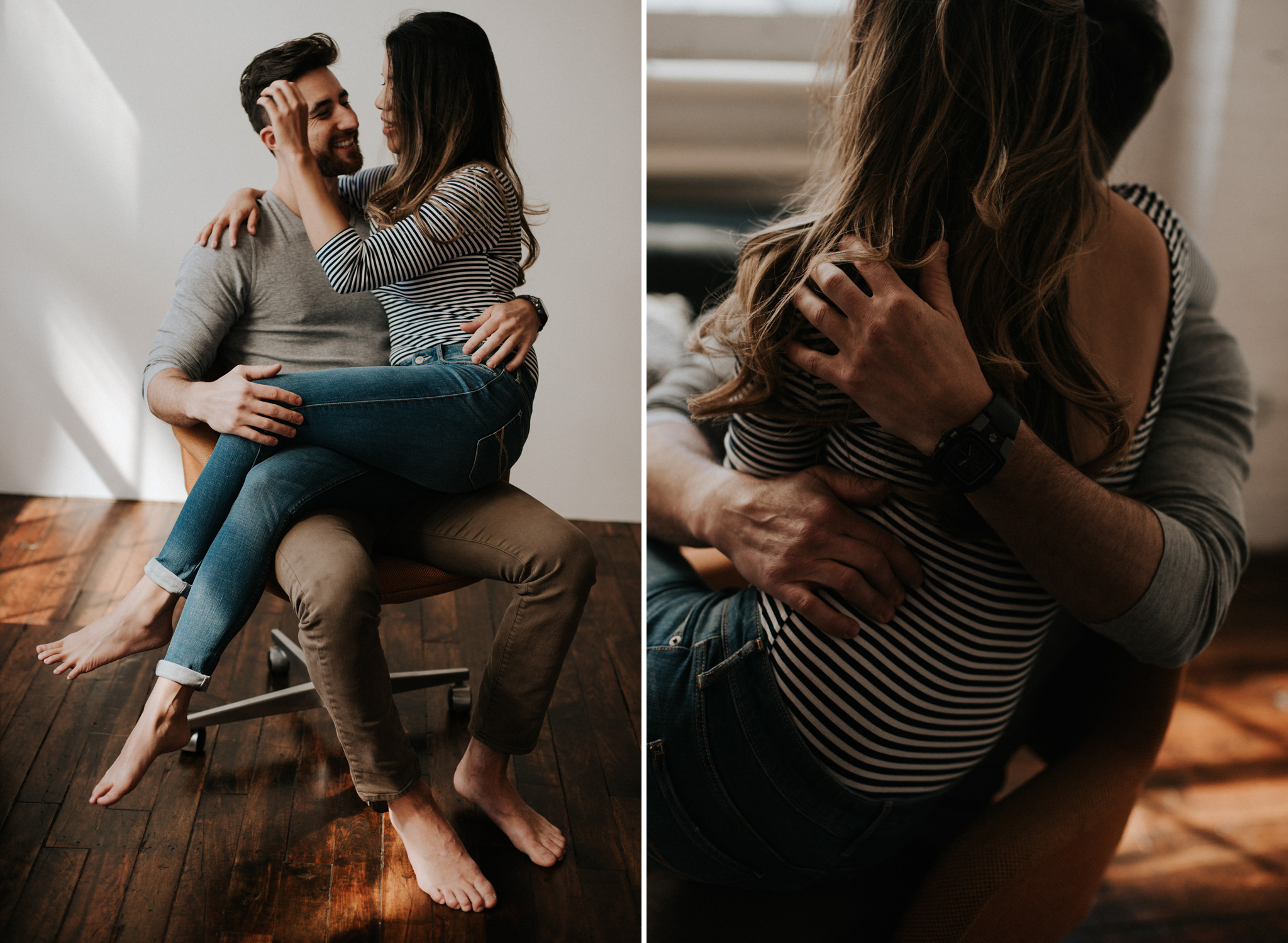 An authentic loft intimate couple shoot in downtown Toronto // Photographed by Toronto Wedding Photographer Daring Wanderer