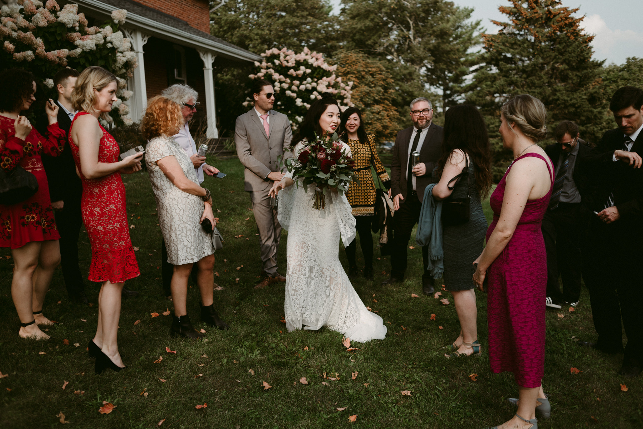 Hip Ontario Backyard Wedding Filled with Fireworks & Smokebombs ...