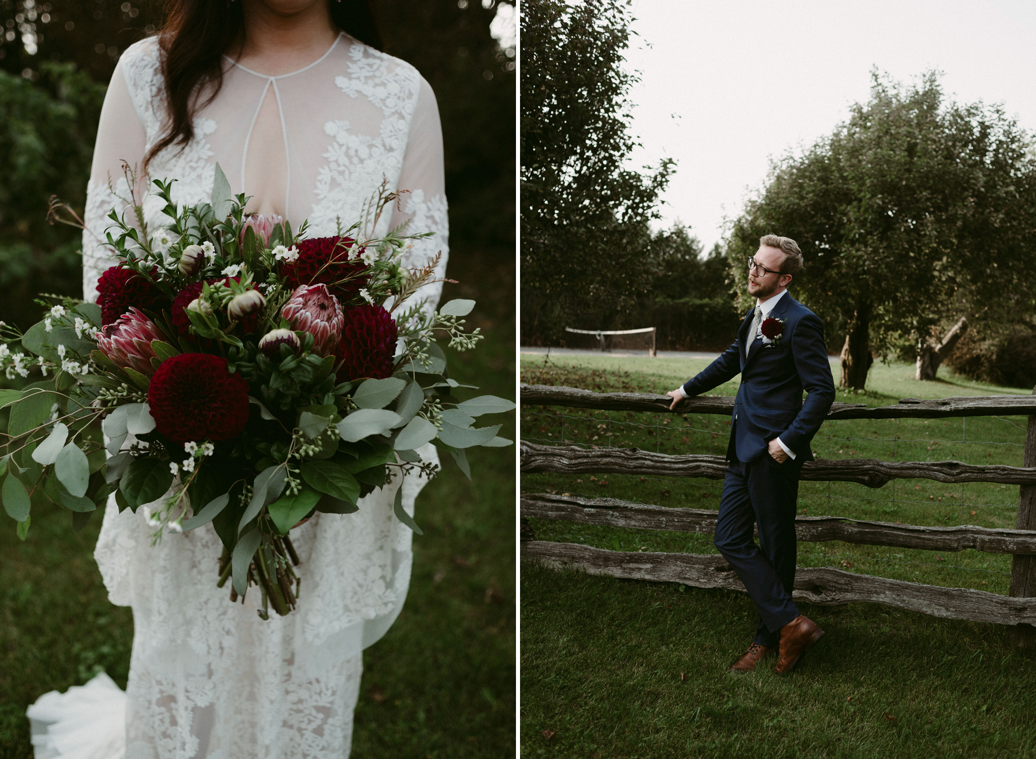 groom looking at bride