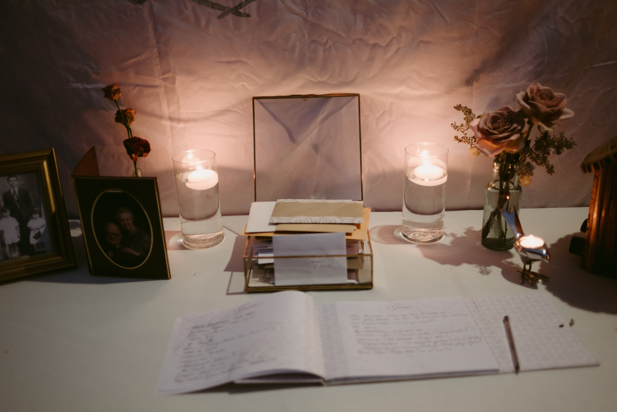 Candle lit welcome table