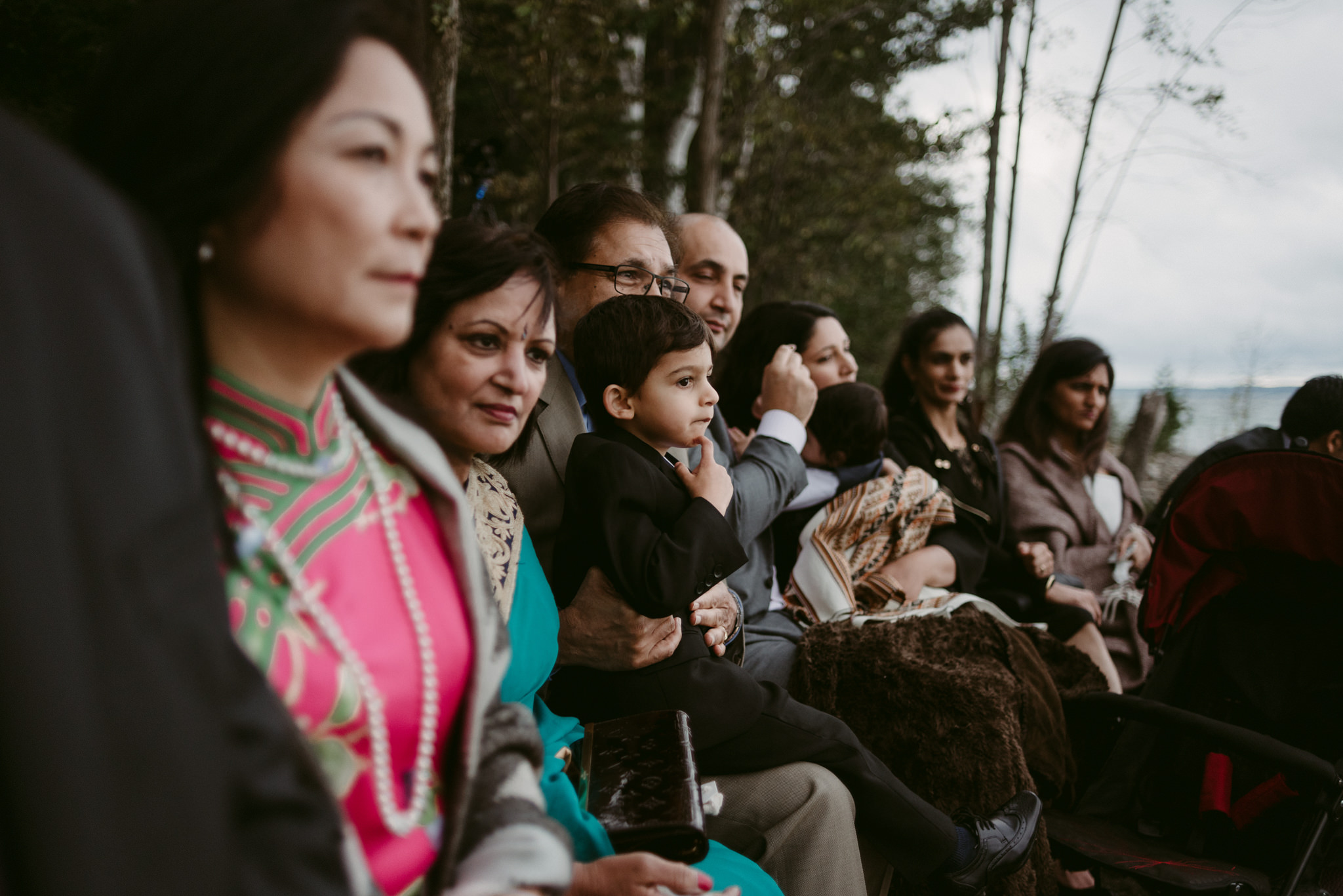 guests during outdoor wedding ceremony