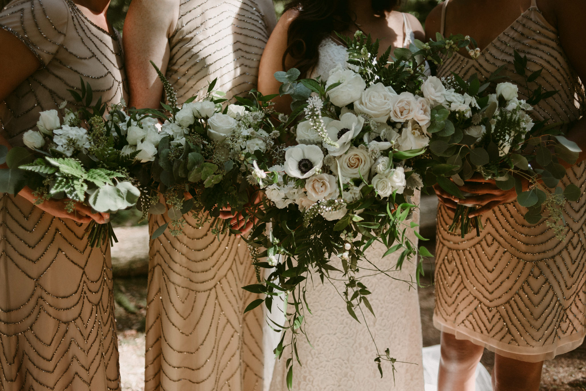 close up for bridesmaids bouquets