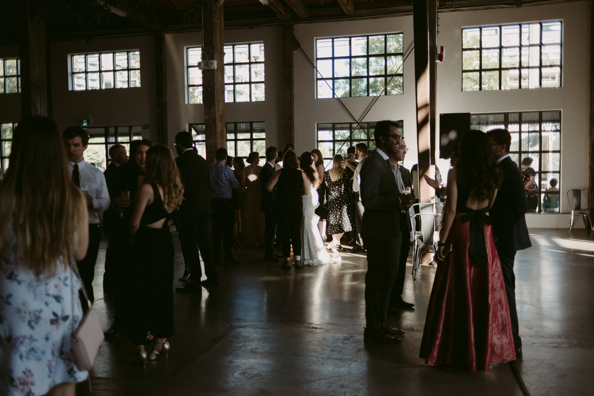 cocktail hour in Pipe Shop wedding