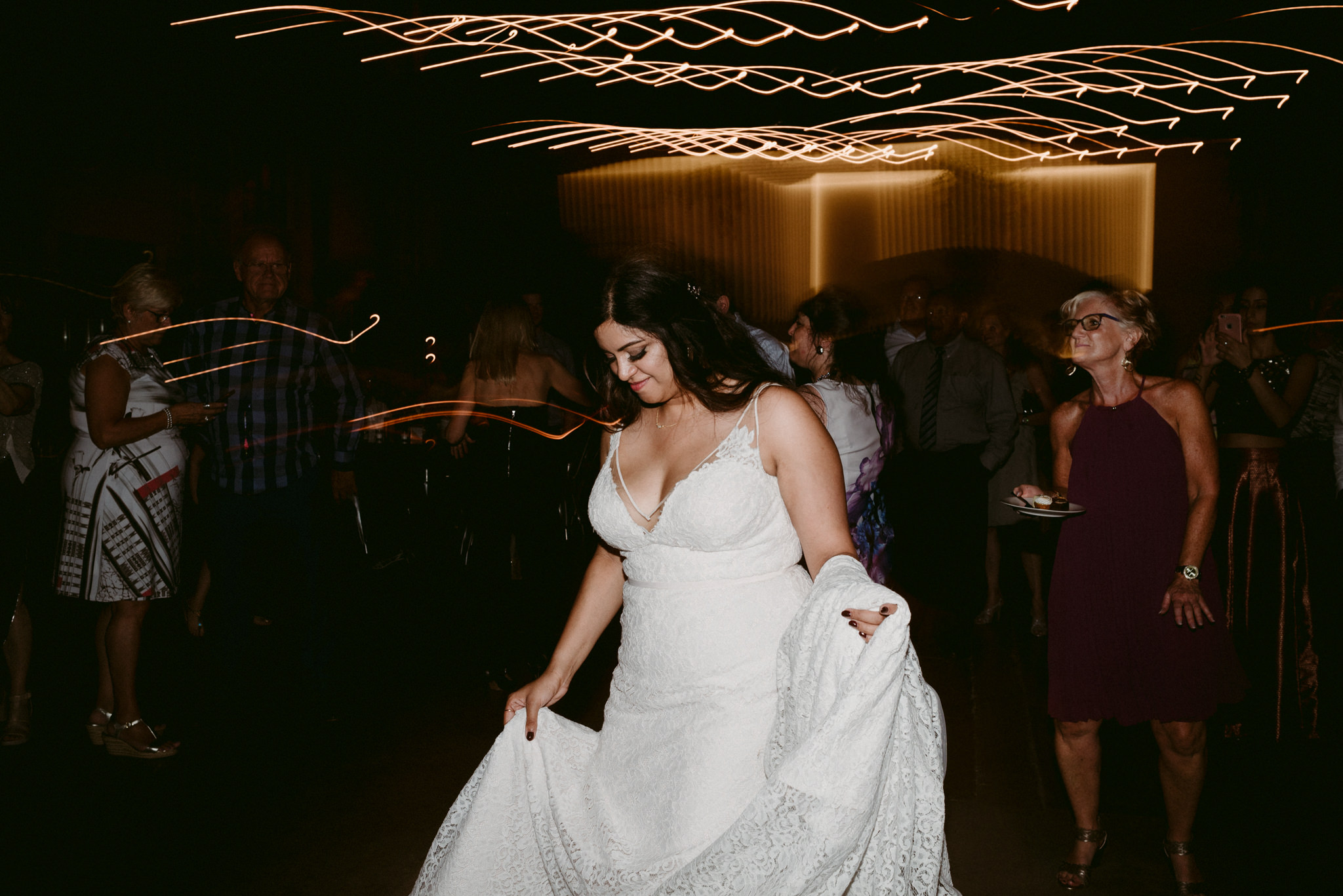 bride dancing during wedding reception