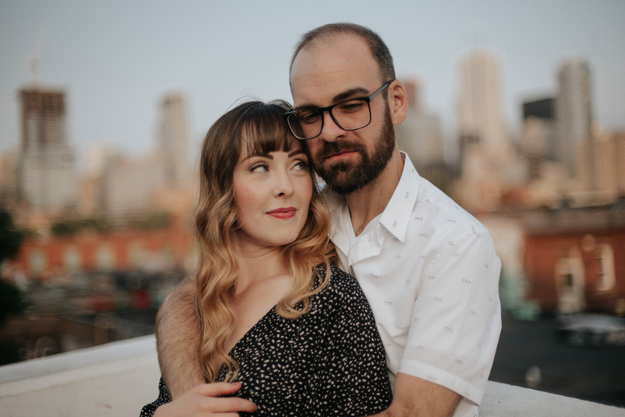 Rooftop Toronto engagement shoot