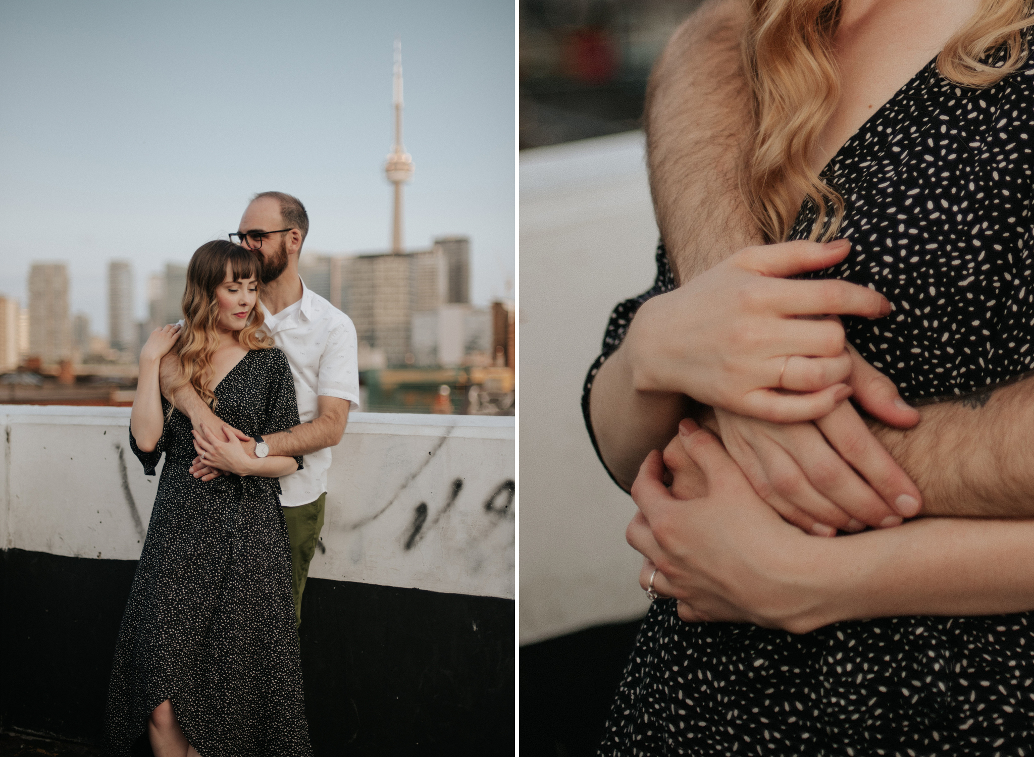 Rooftop Toronto engagement shoot