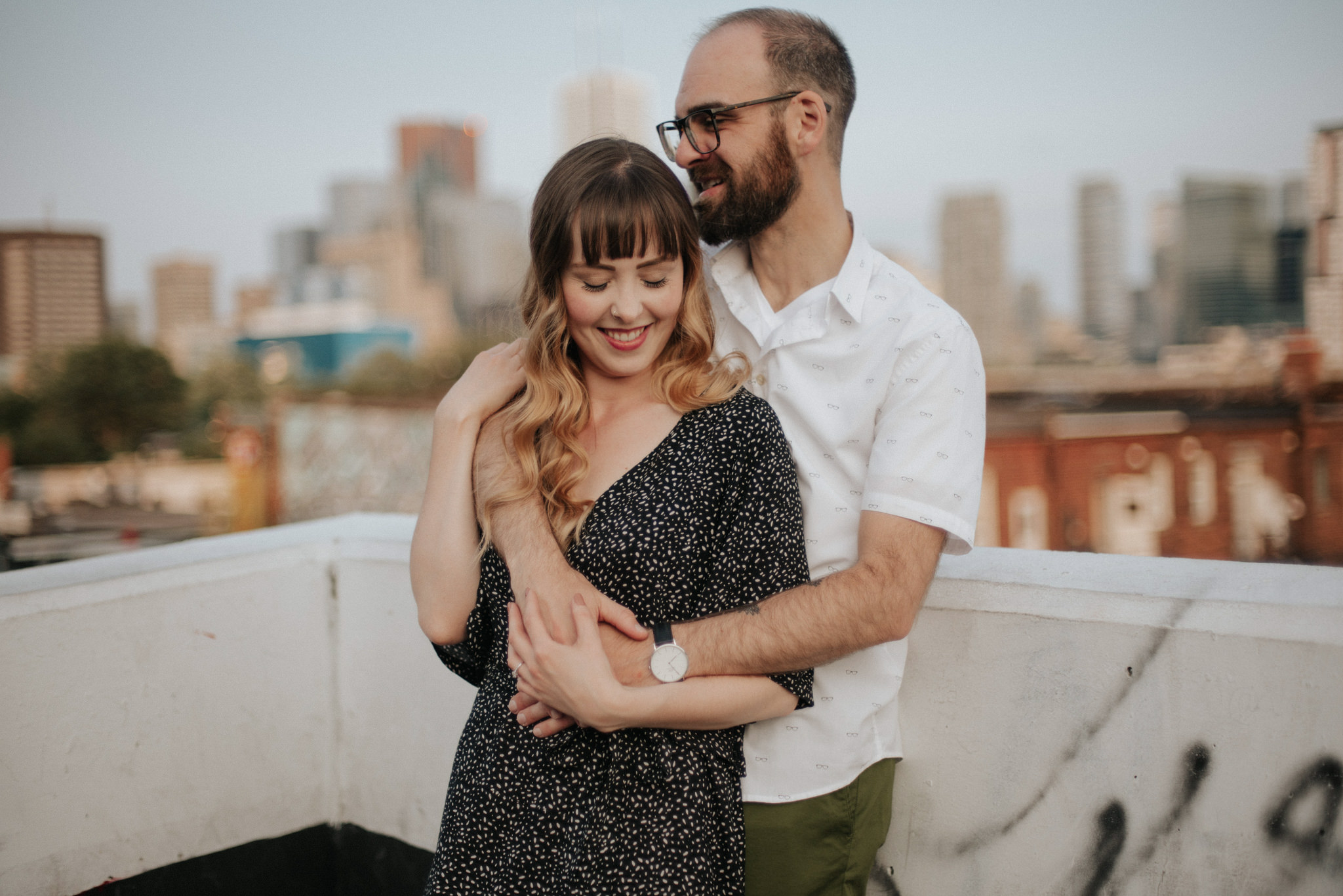 Rooftop Toronto engagement shoot