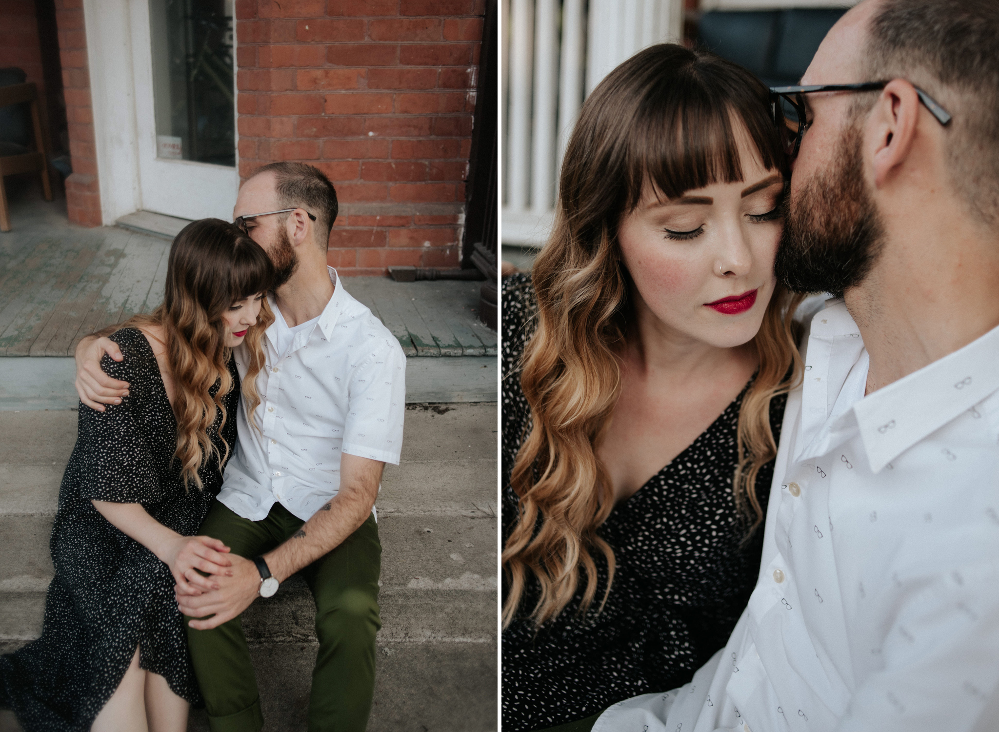 Couple sitting on front porch