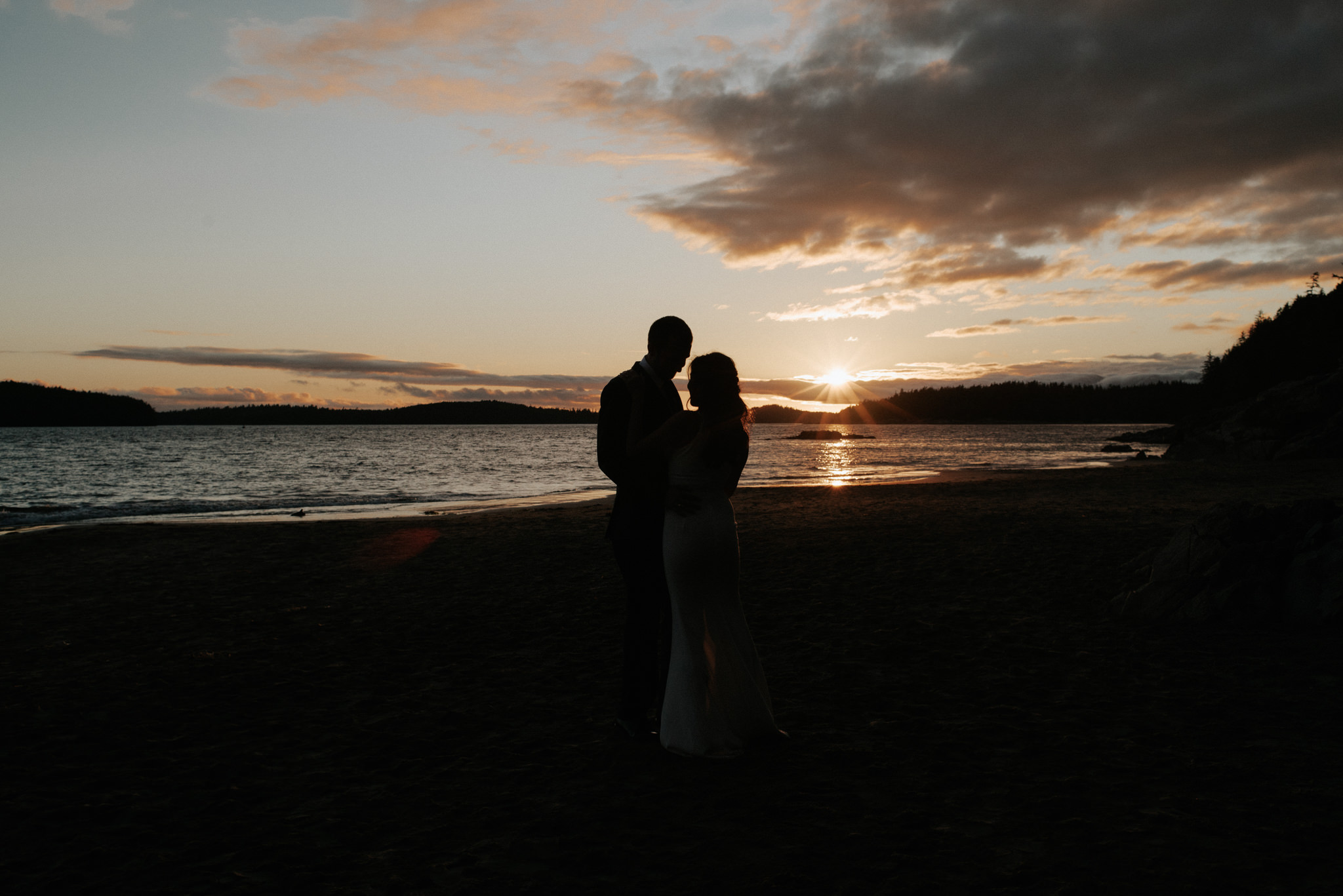 Tofino elopement sunset wedding portraits on the beach