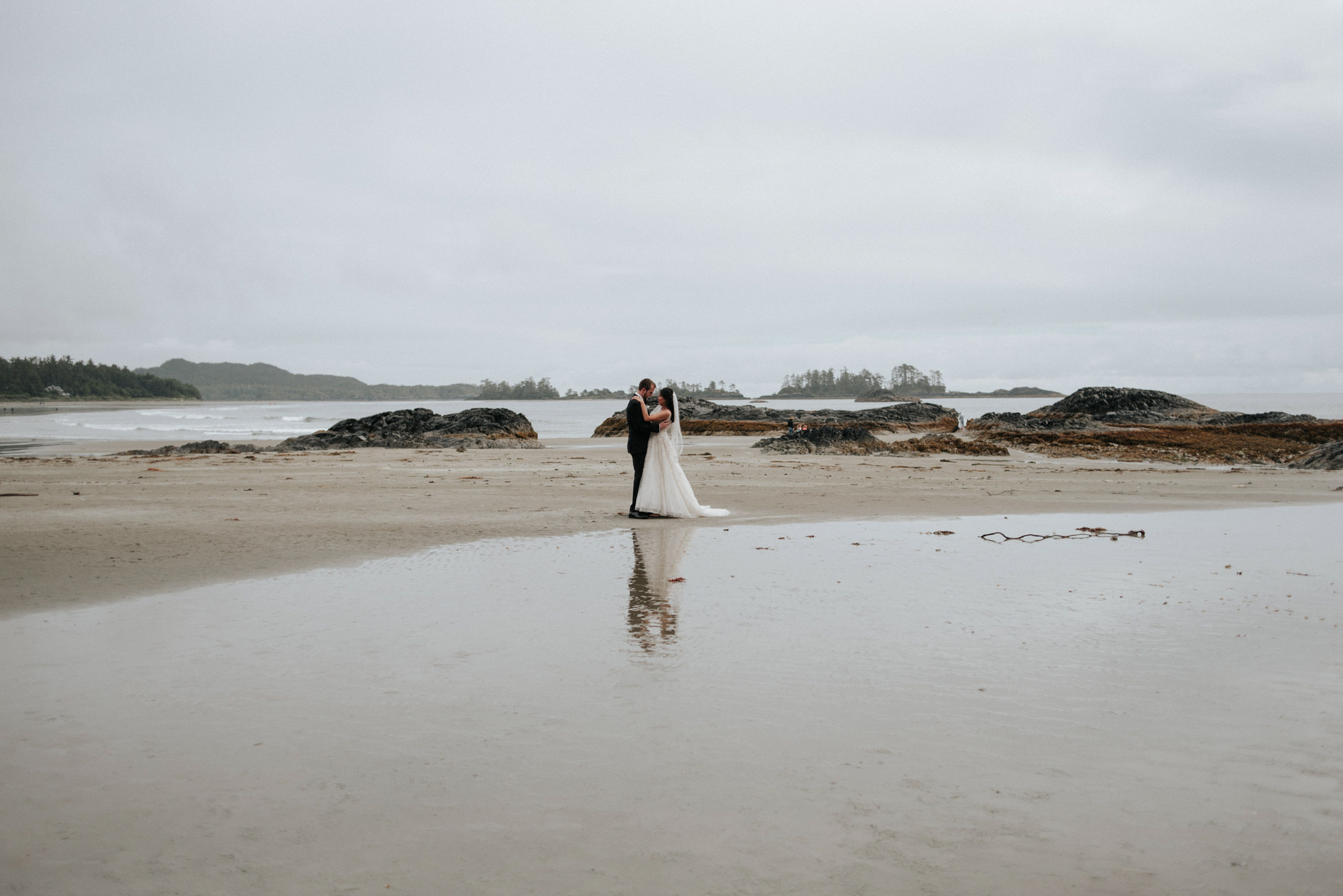 wedding portraits on Chesterman beach for Tofino elopement