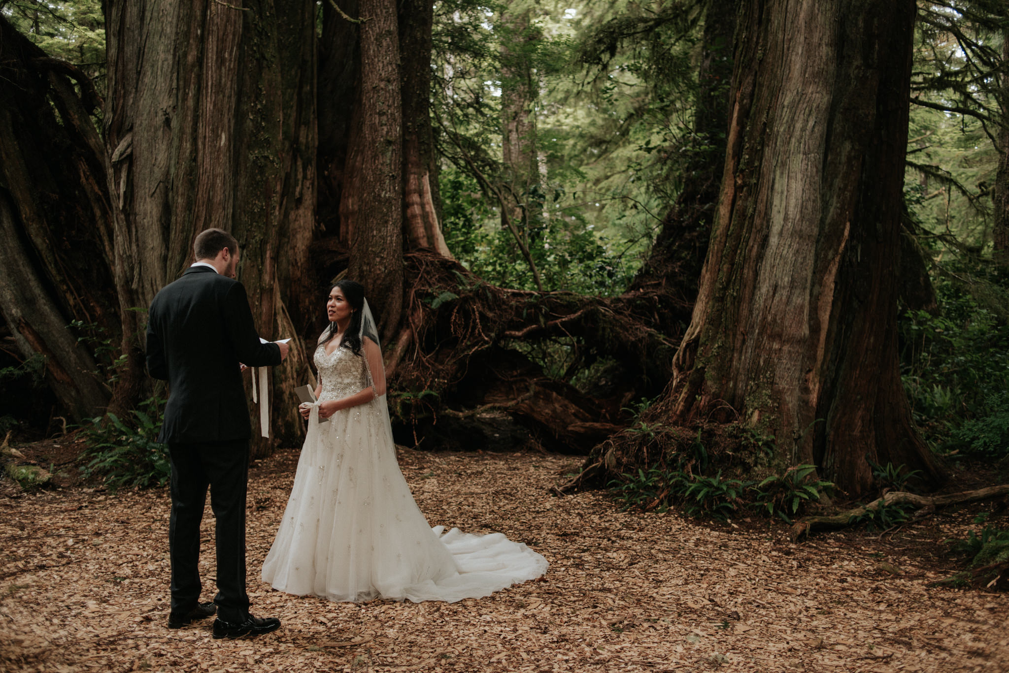 Tofino elopement ceremony at Wickaninnish Inn