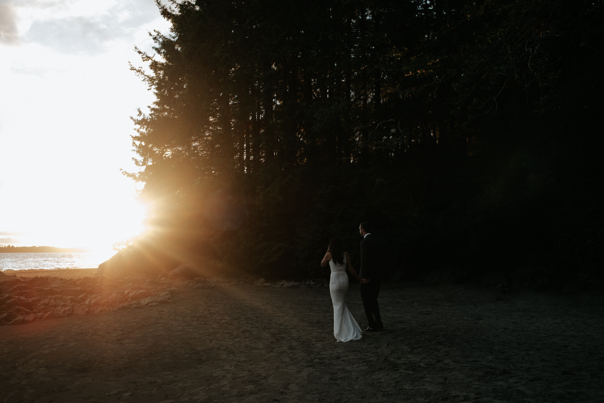 Tofino elopement sunset wedding portraits on the beach