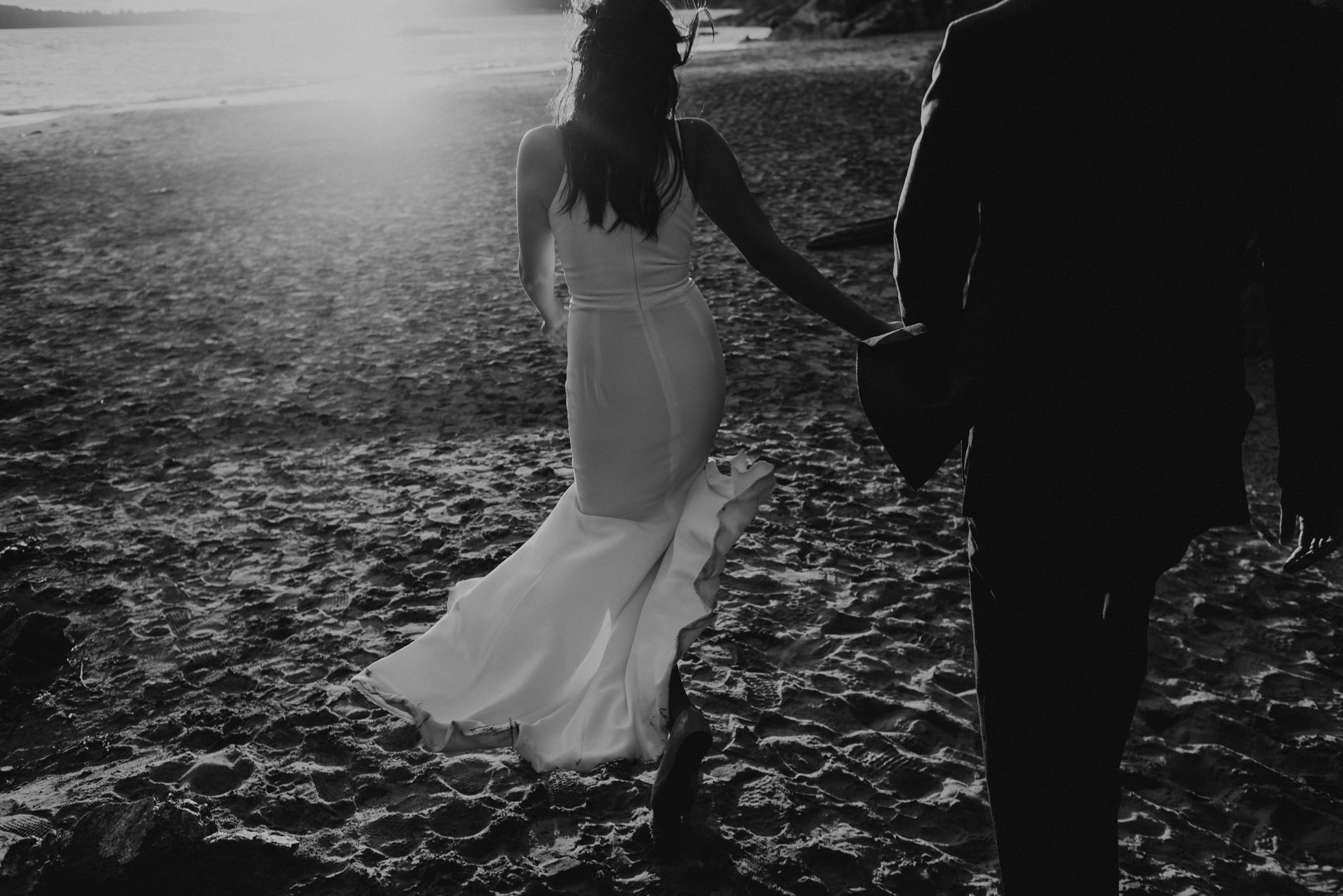 Tofino elopement sunset wedding portraits on the beach