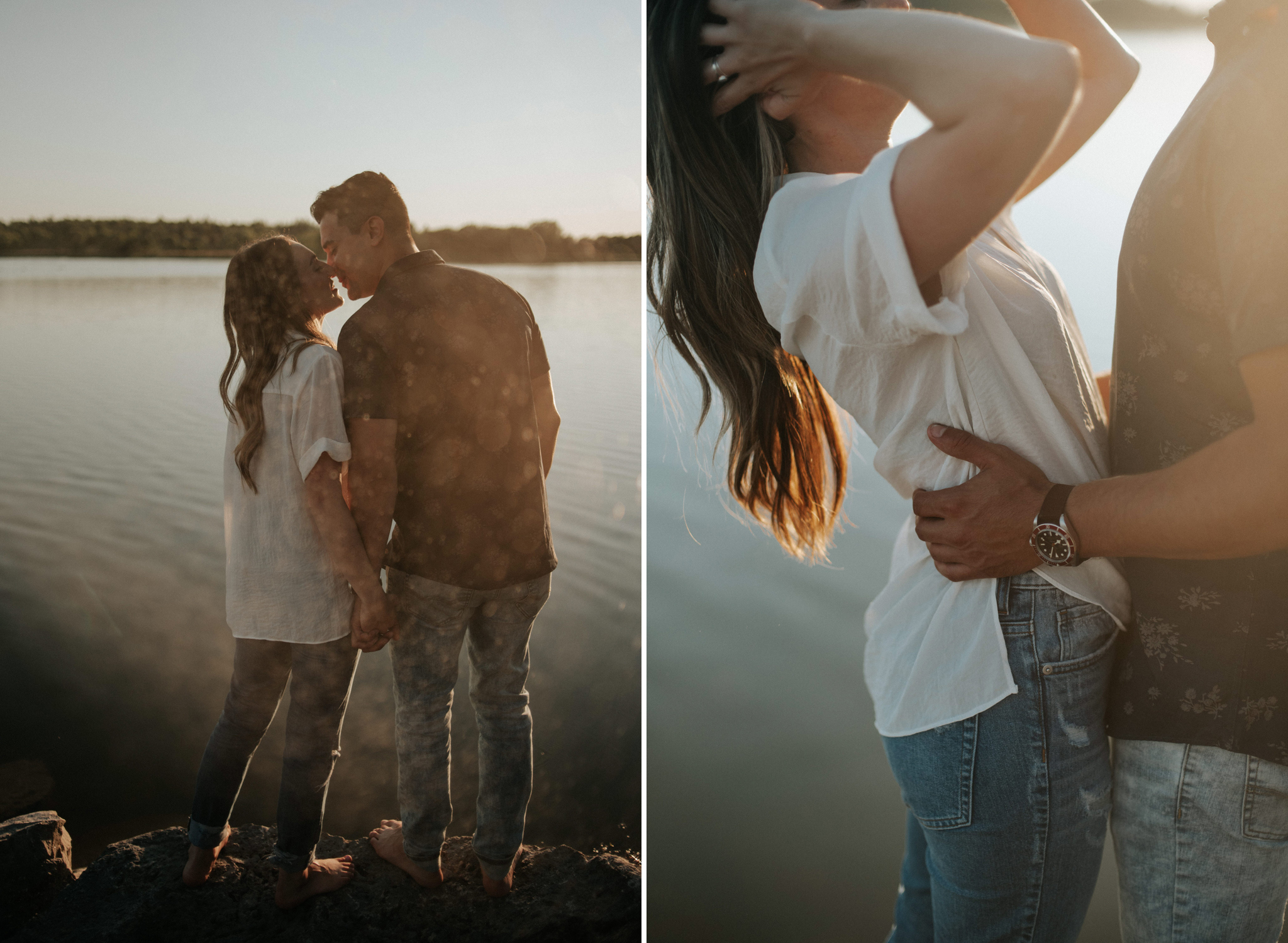 Lake Ontario sunset engagement