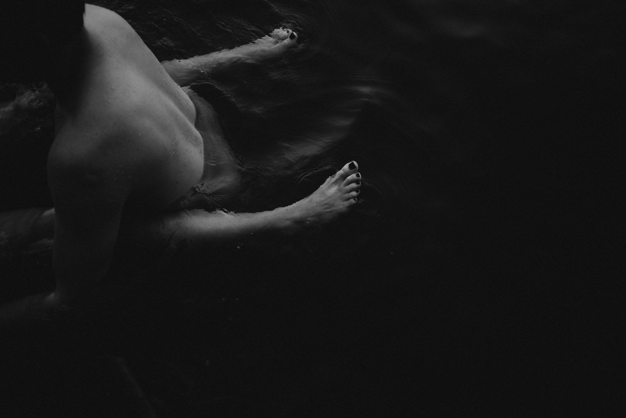 Couple in water overlooking Toronto