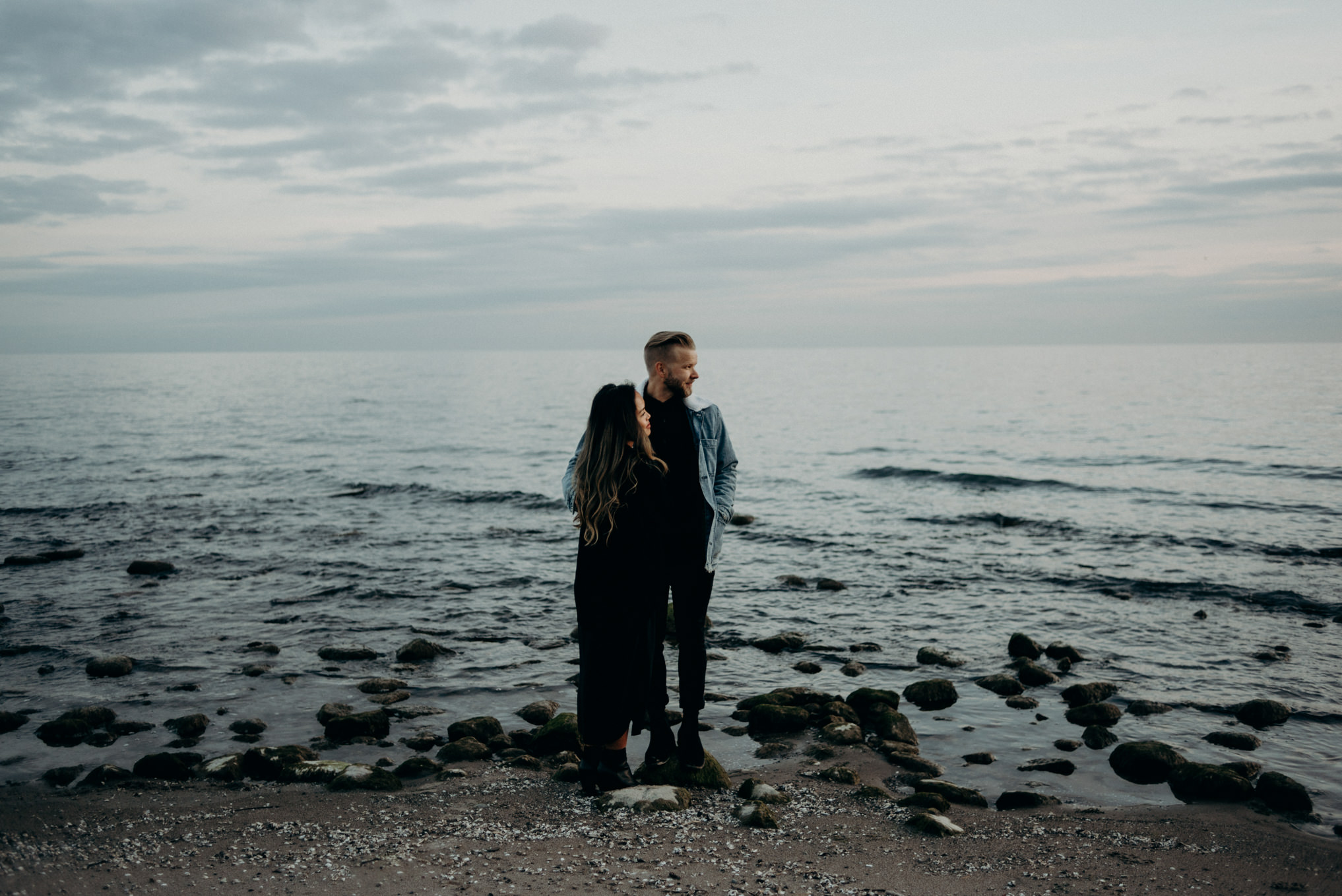 Toronto family portraits on beach at Lake Ontario