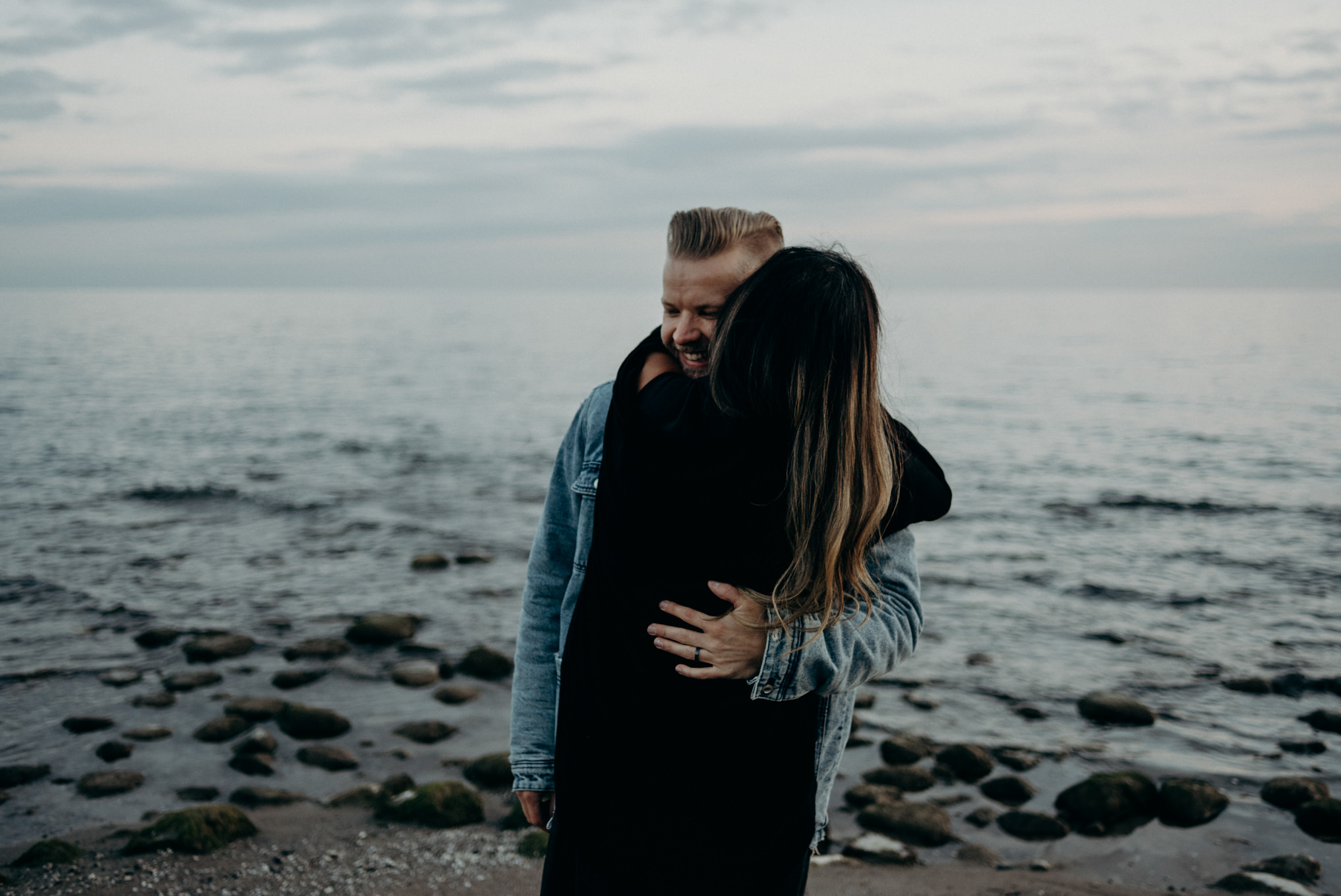 Toronto family portraits on beach at Lake Ontario