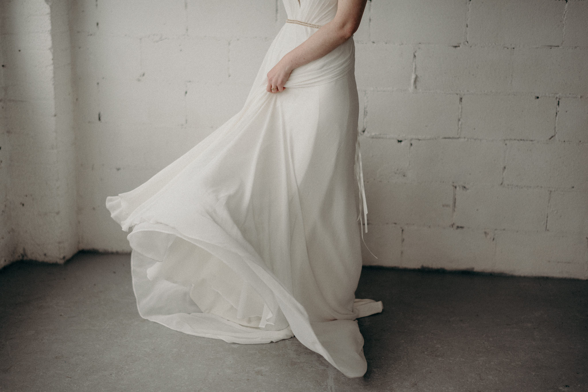 wedding portraits in old loft in Toronto with lots of windows