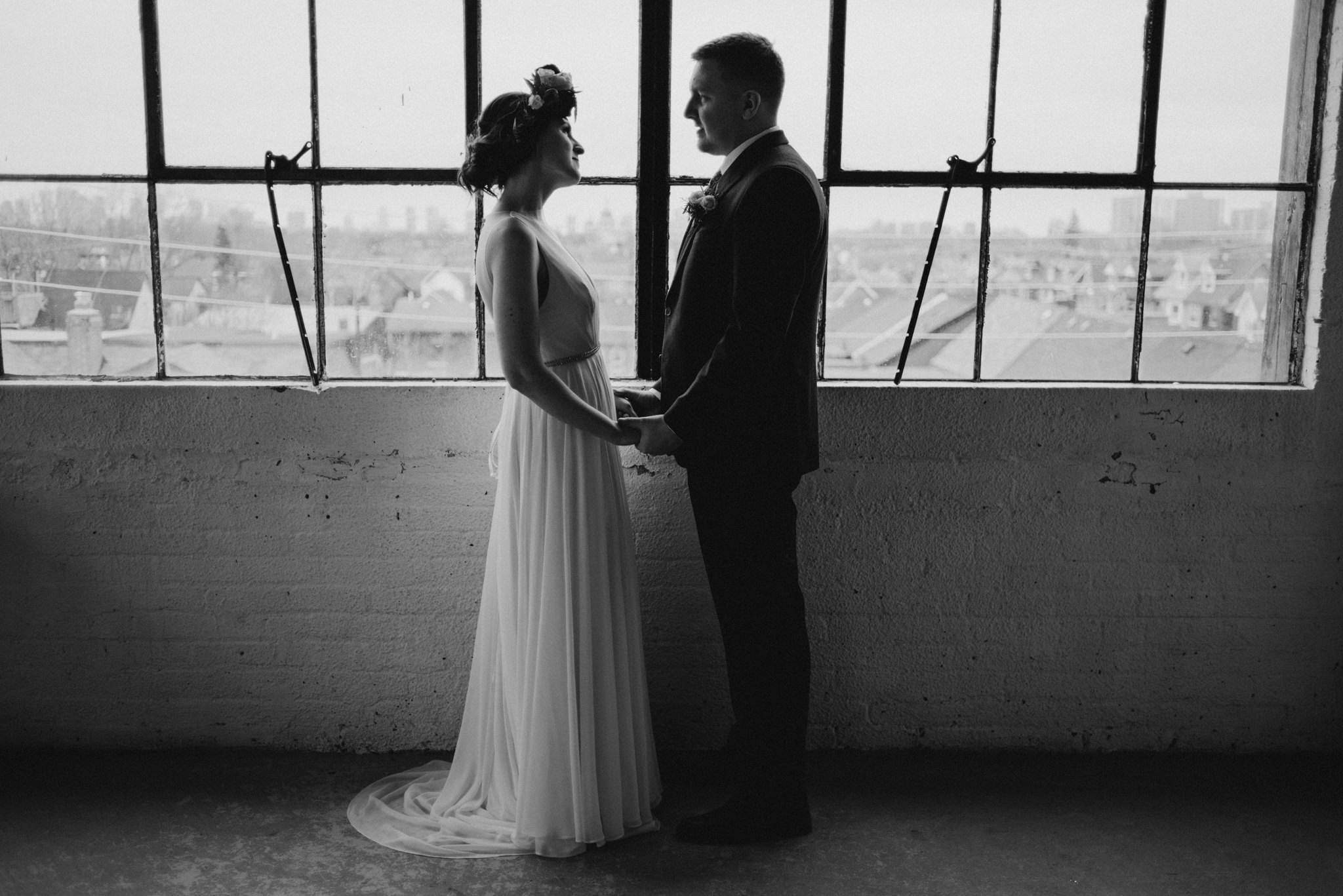 wedding portraits in loft in Toronto