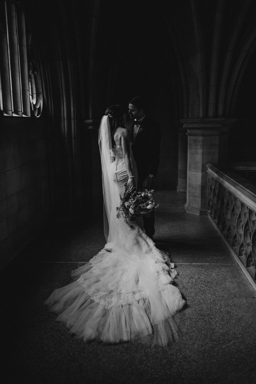 Romantic wedding portraits at Knox College U of T