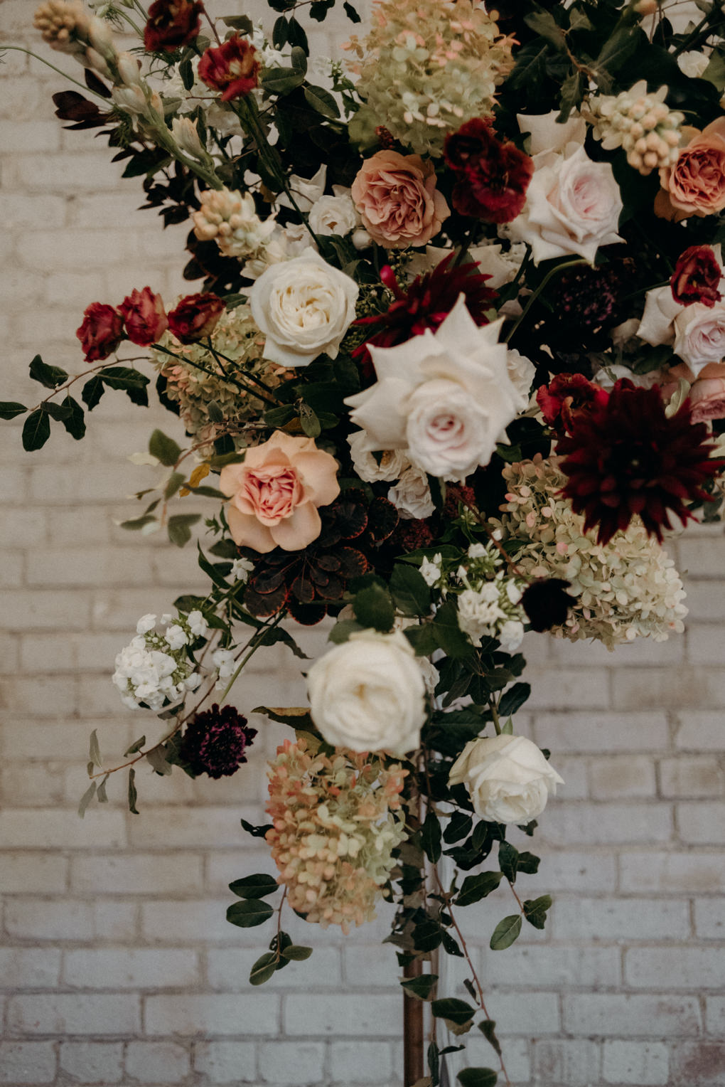 Romantic autumn flower arrangement for backdrop