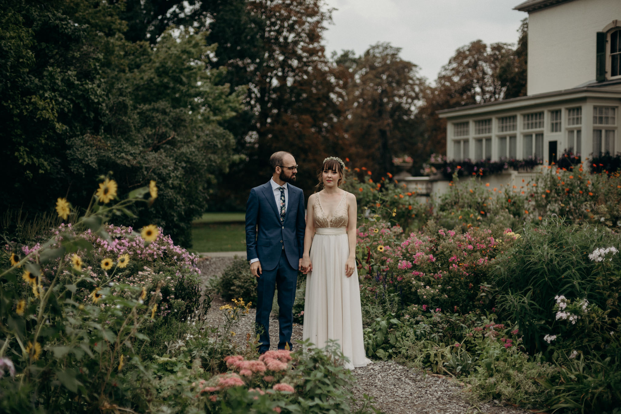 Spadina Museum wedding portraits in the garden